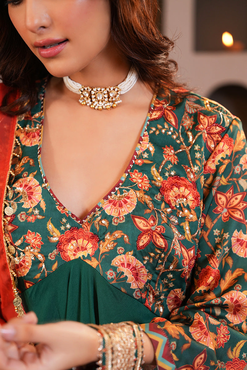 Sabz Chintz Anarkali