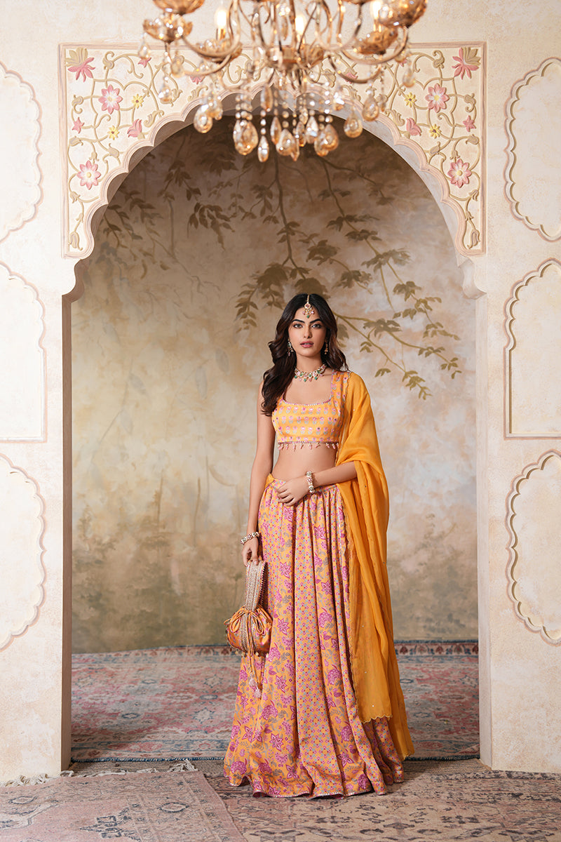 Kesariya Heer Lehenga Set