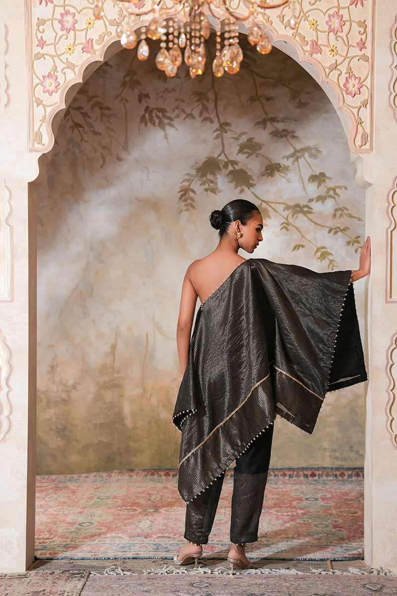 Kohl Tissue Silk Kaftan Set