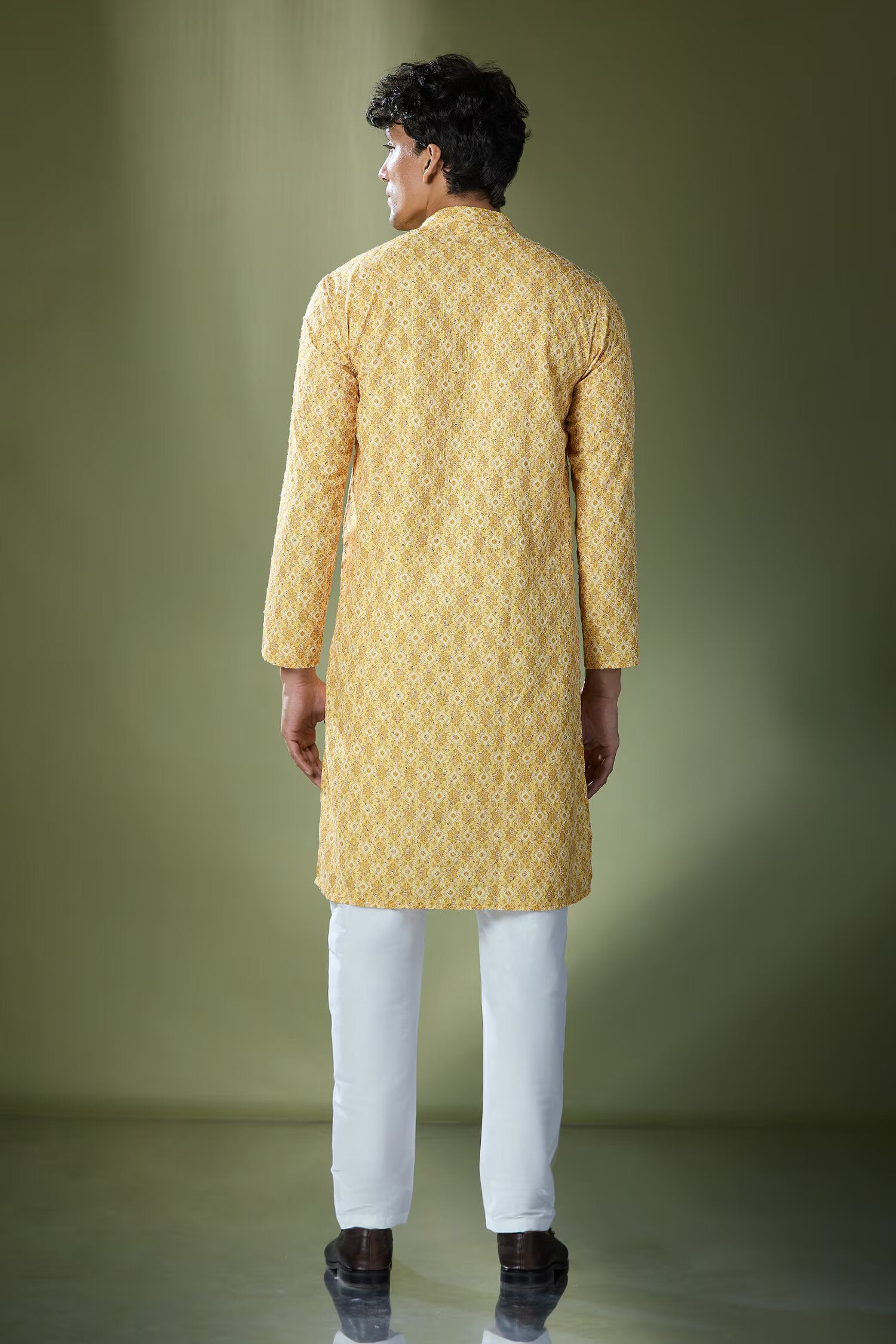 Yellow Printed Kurta Set