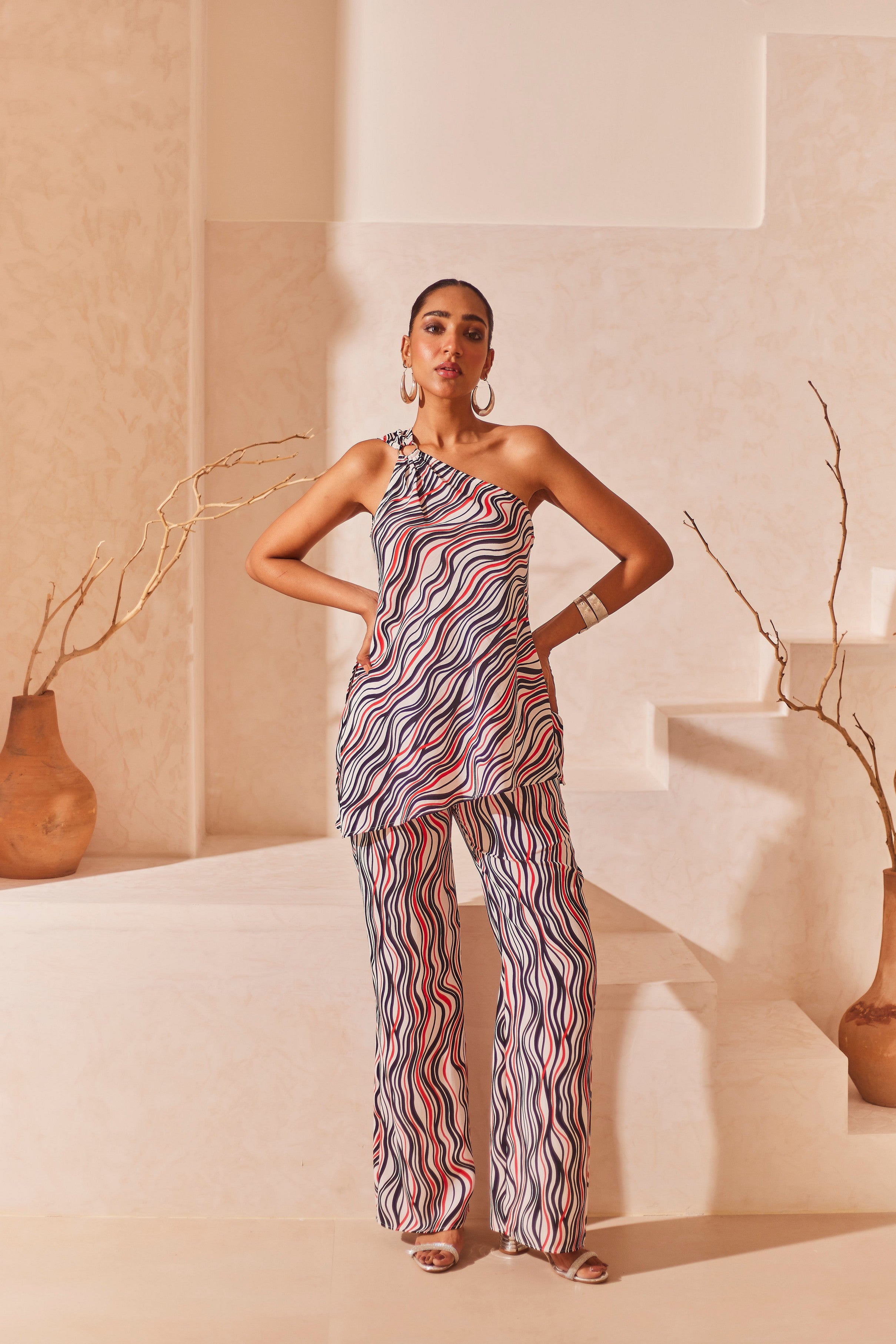 Printed Flared Pants with Pockets