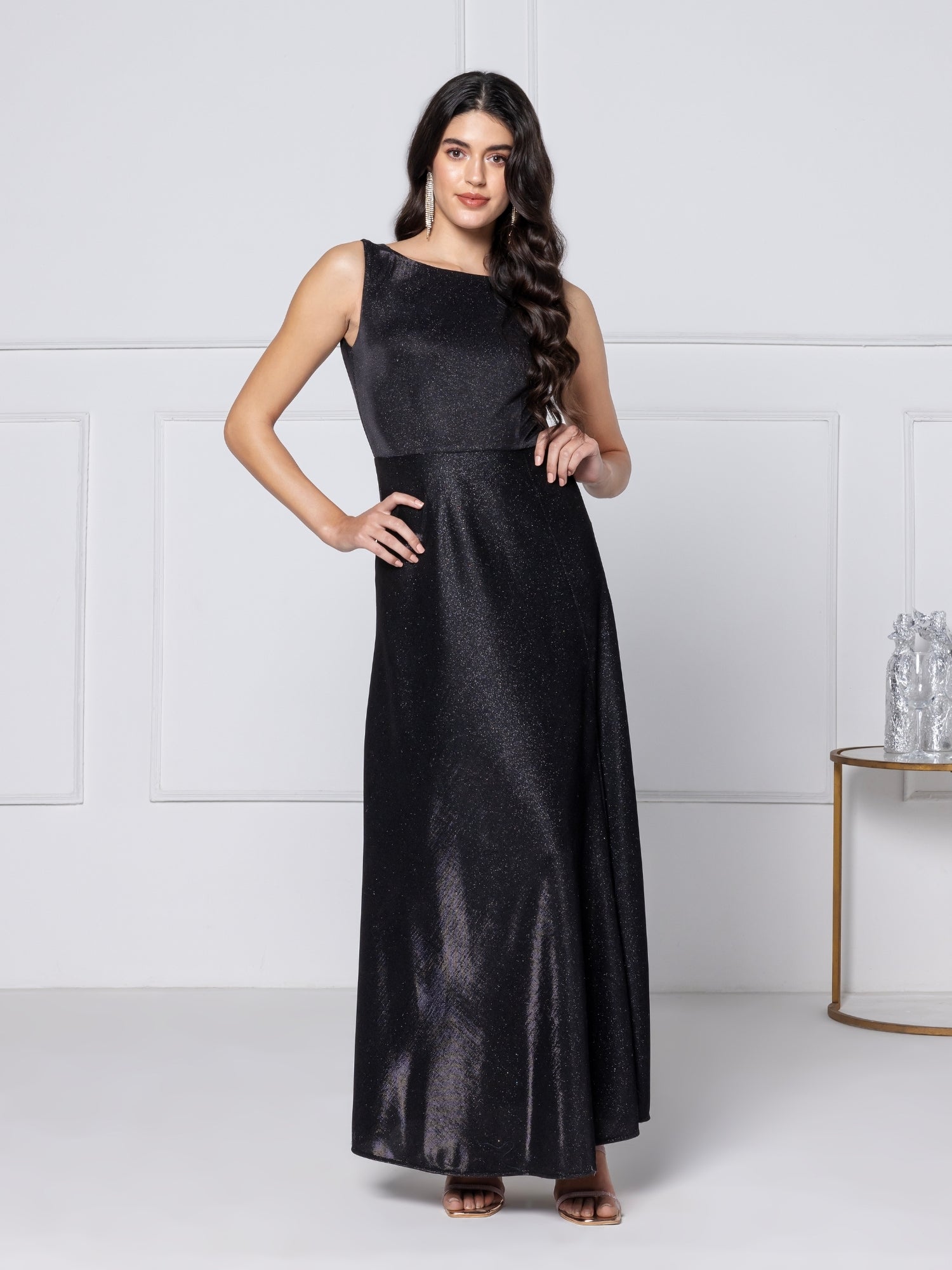 Noir Glitz Graceful Maxi Dress