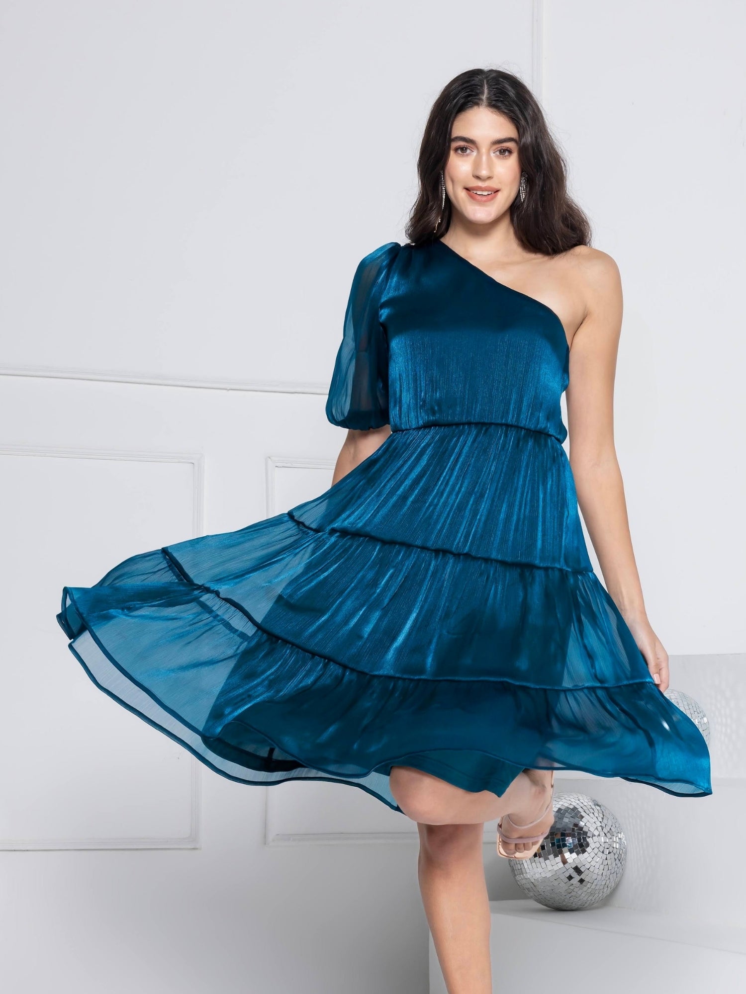 Teal Blue Glam Soirée Dress