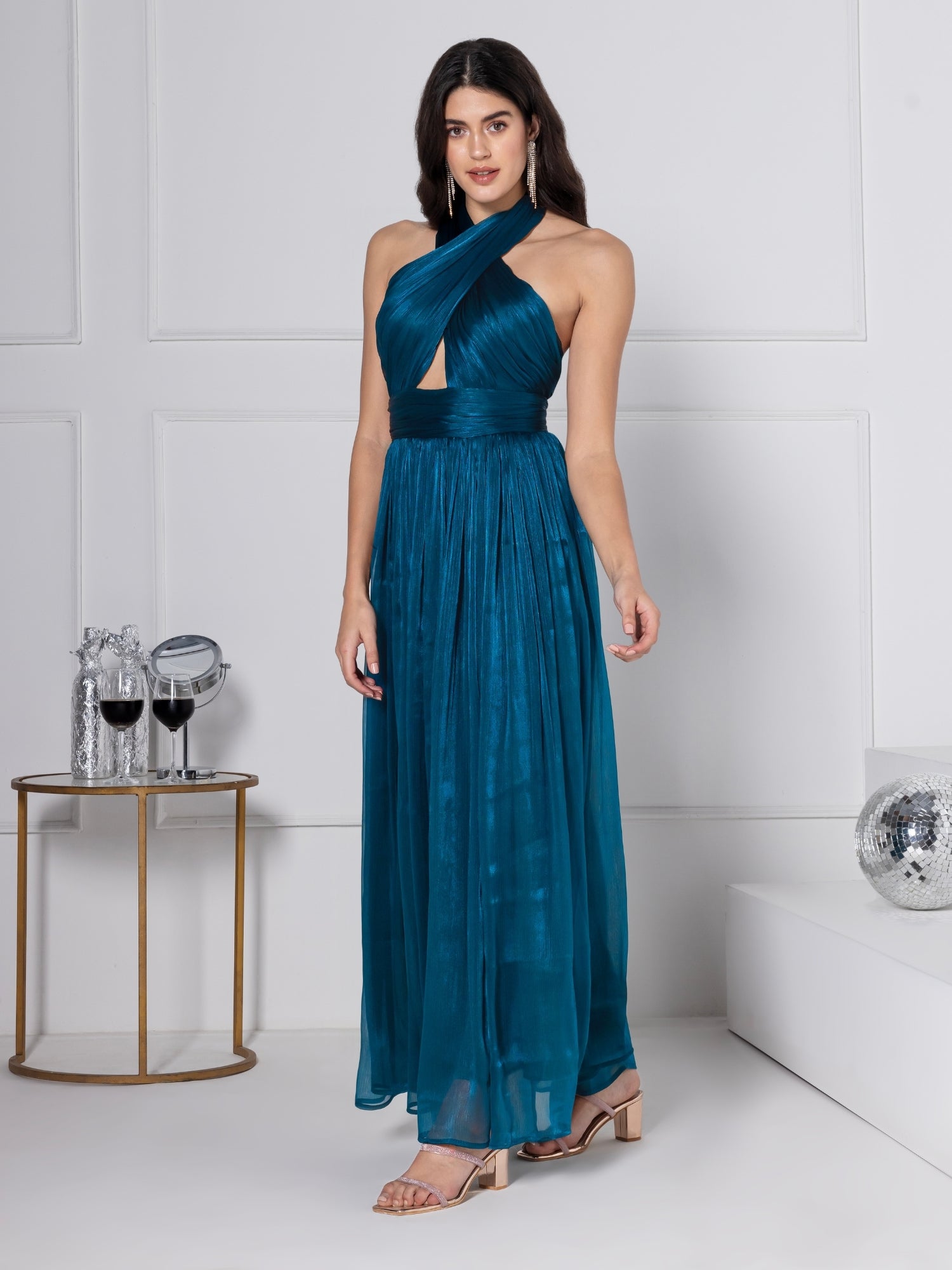 Teal Blue Elegante Gown