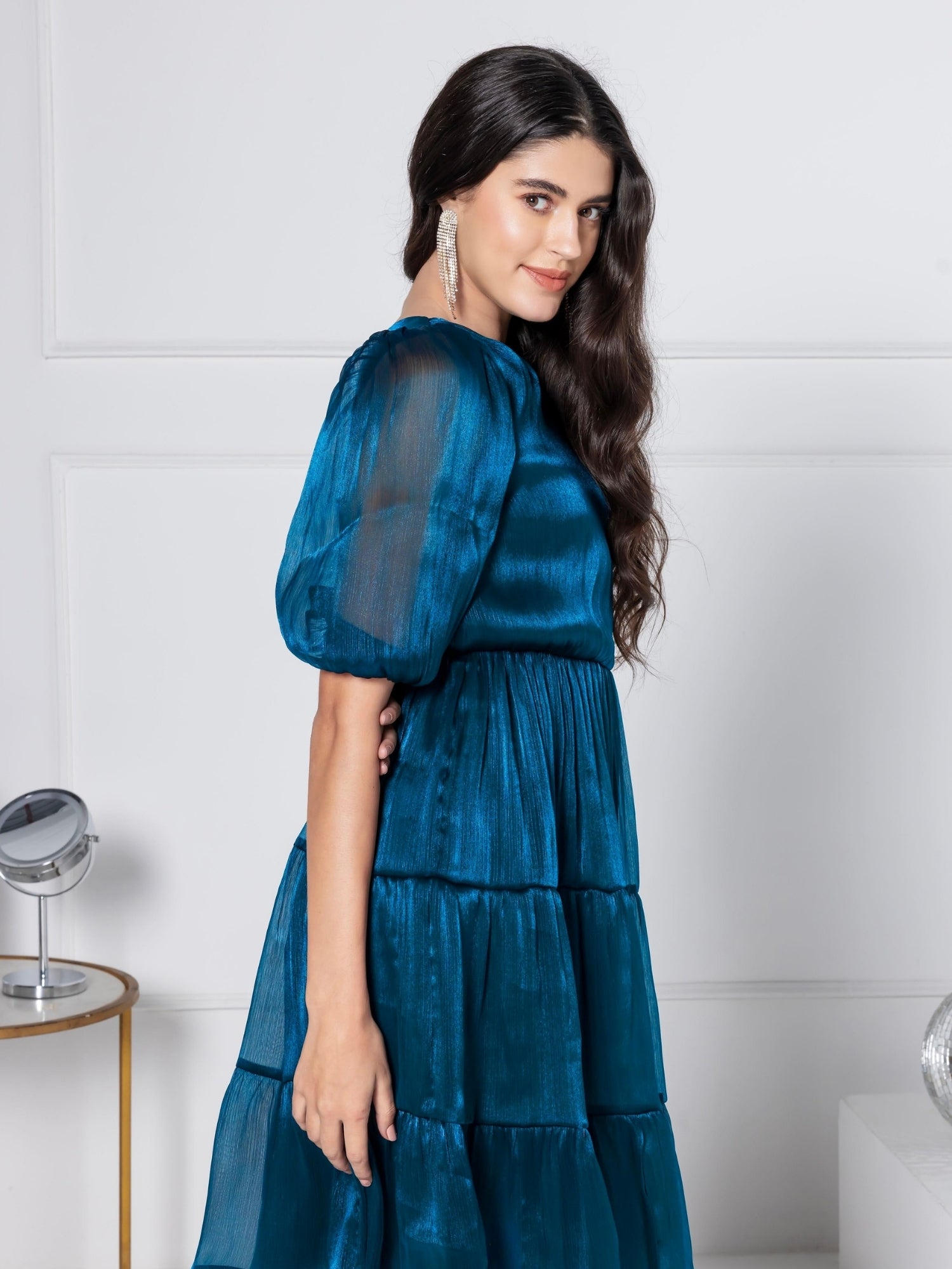 Teal Blue Glam Soirée Dress