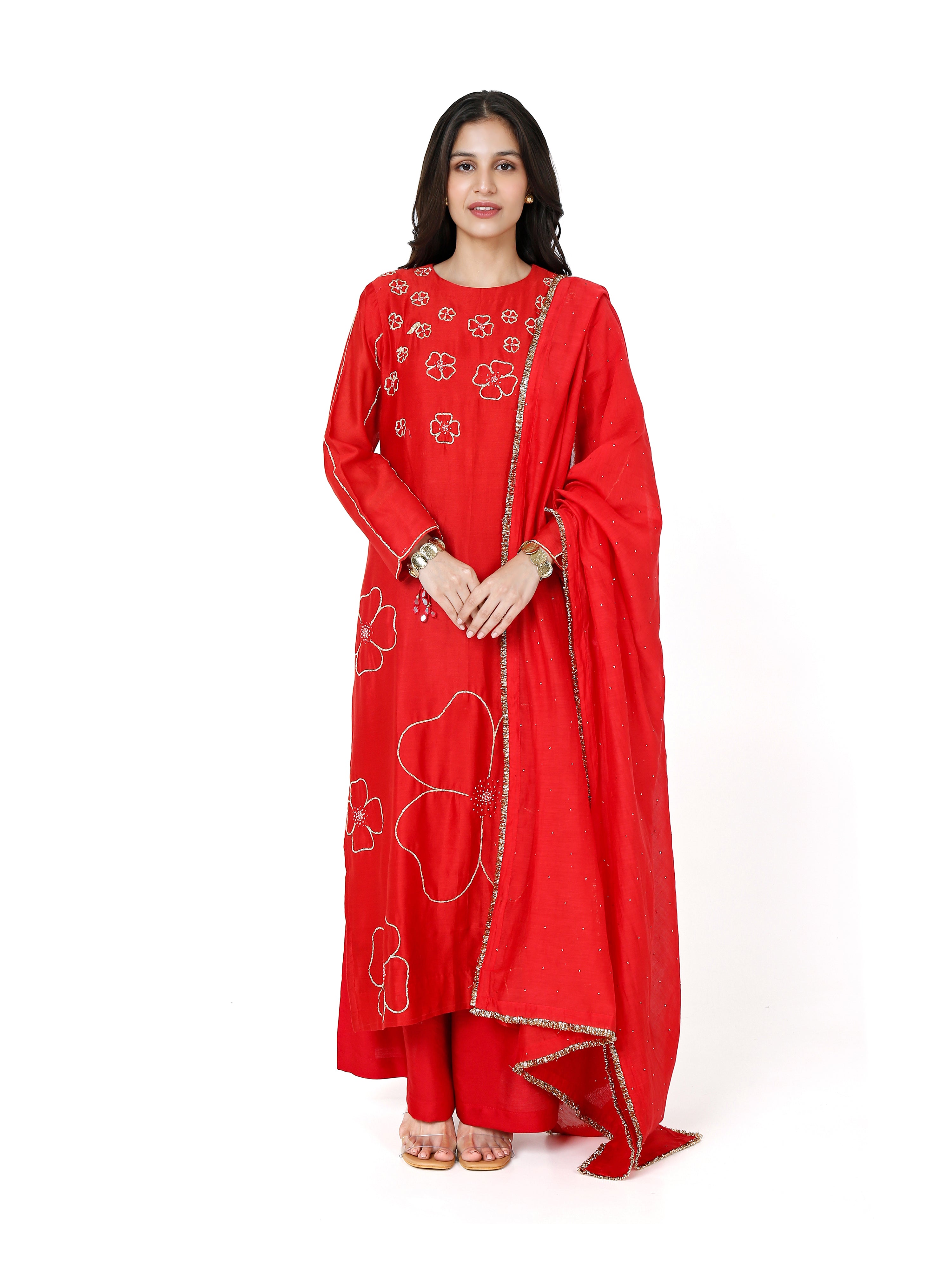 Red stright kurta