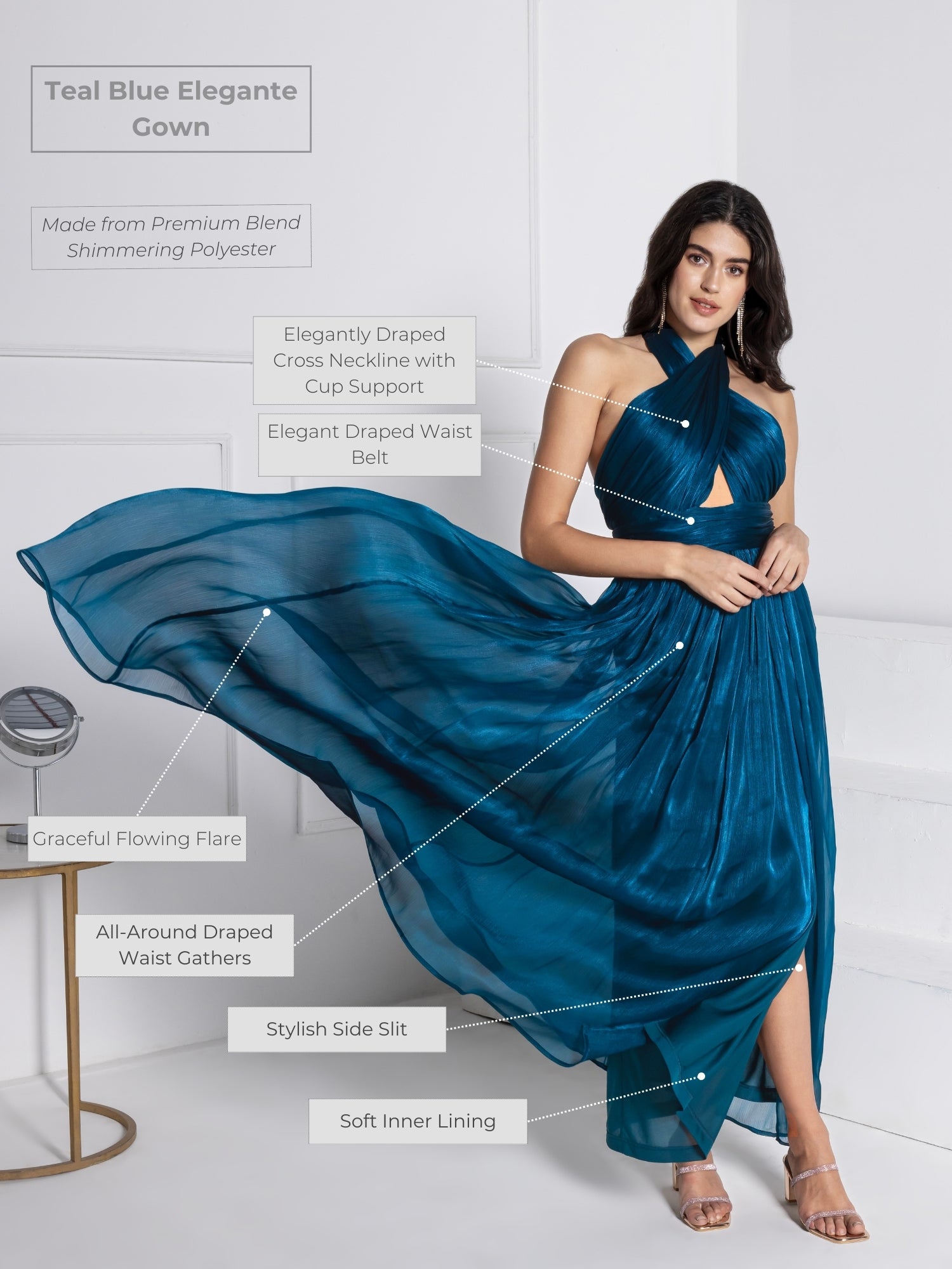 Teal Blue Elegante Gown
