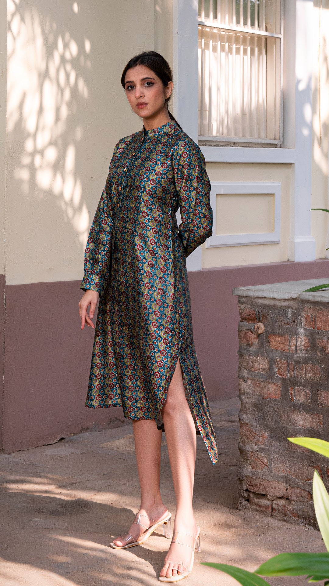 KAHINI AJARAKH PRINTED KAFTAN IN SILK