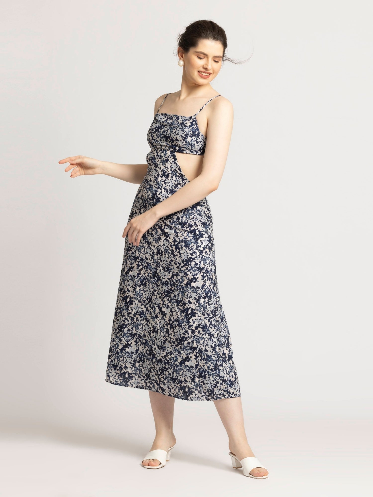 Cerulean Charm Sleeveless Midi Dress