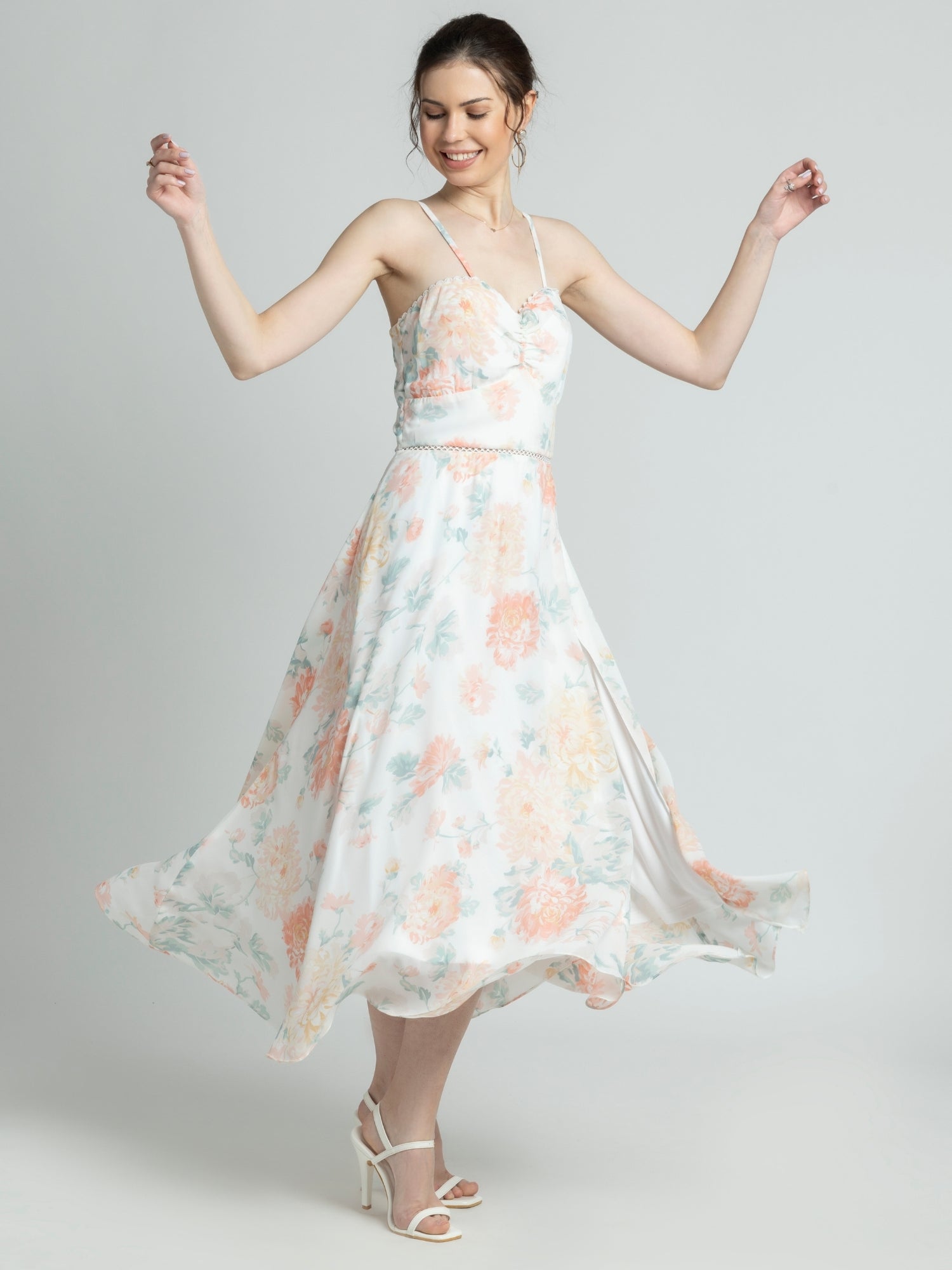 Exquisite Ivory Sweetheart Midi Dress