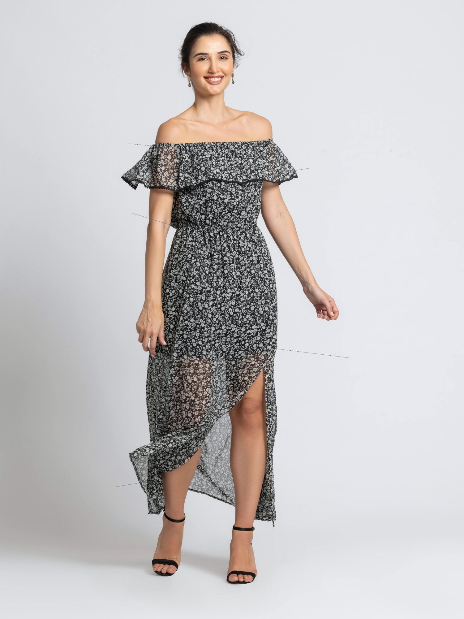 Moonlit Romance Off Shoulder Dress