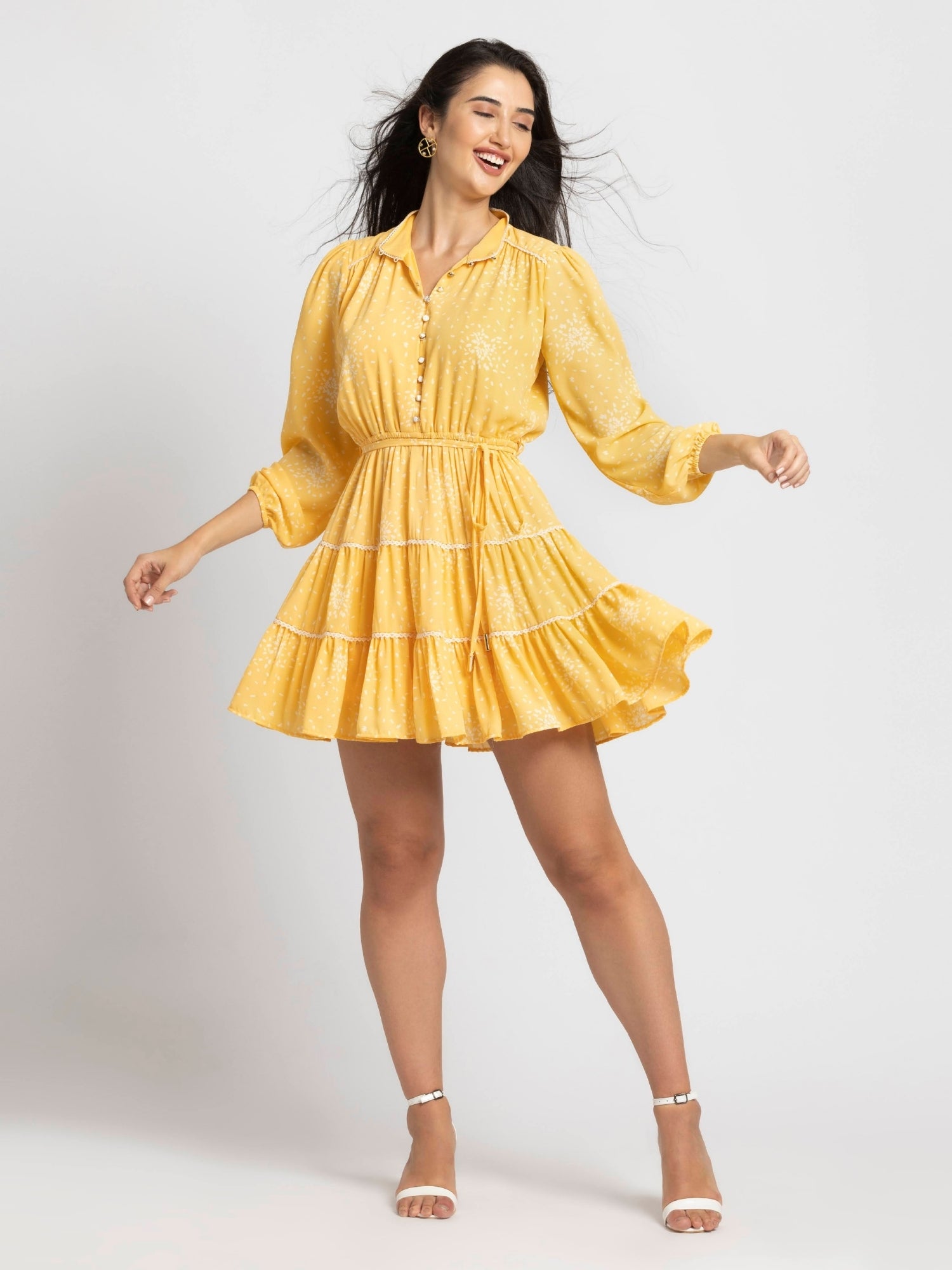 Sunlit Marigold Mini Dress