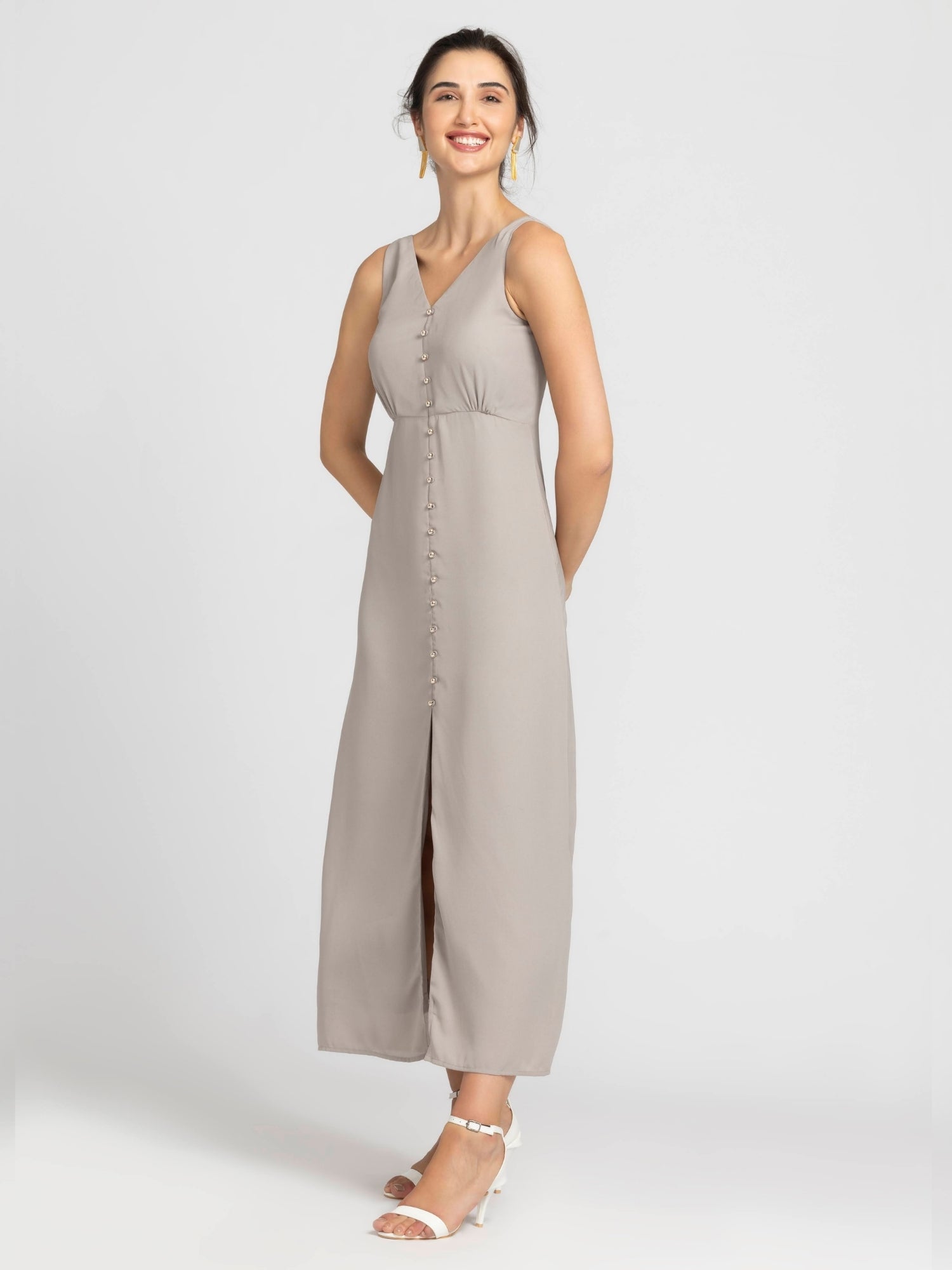 Ethereal Grey Maxi Dress