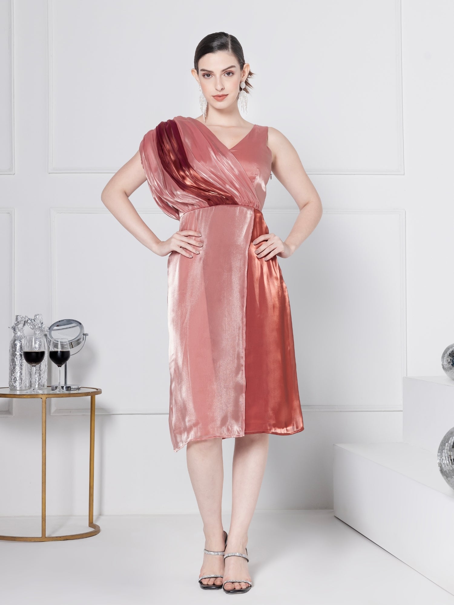 Blush Soirée Midi Dress