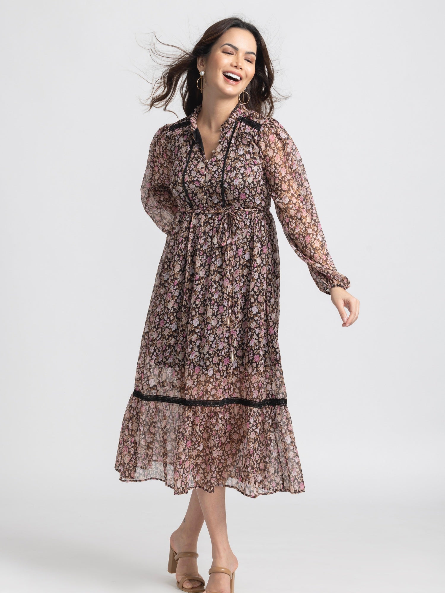 Cocoa Blossom Midi Dress