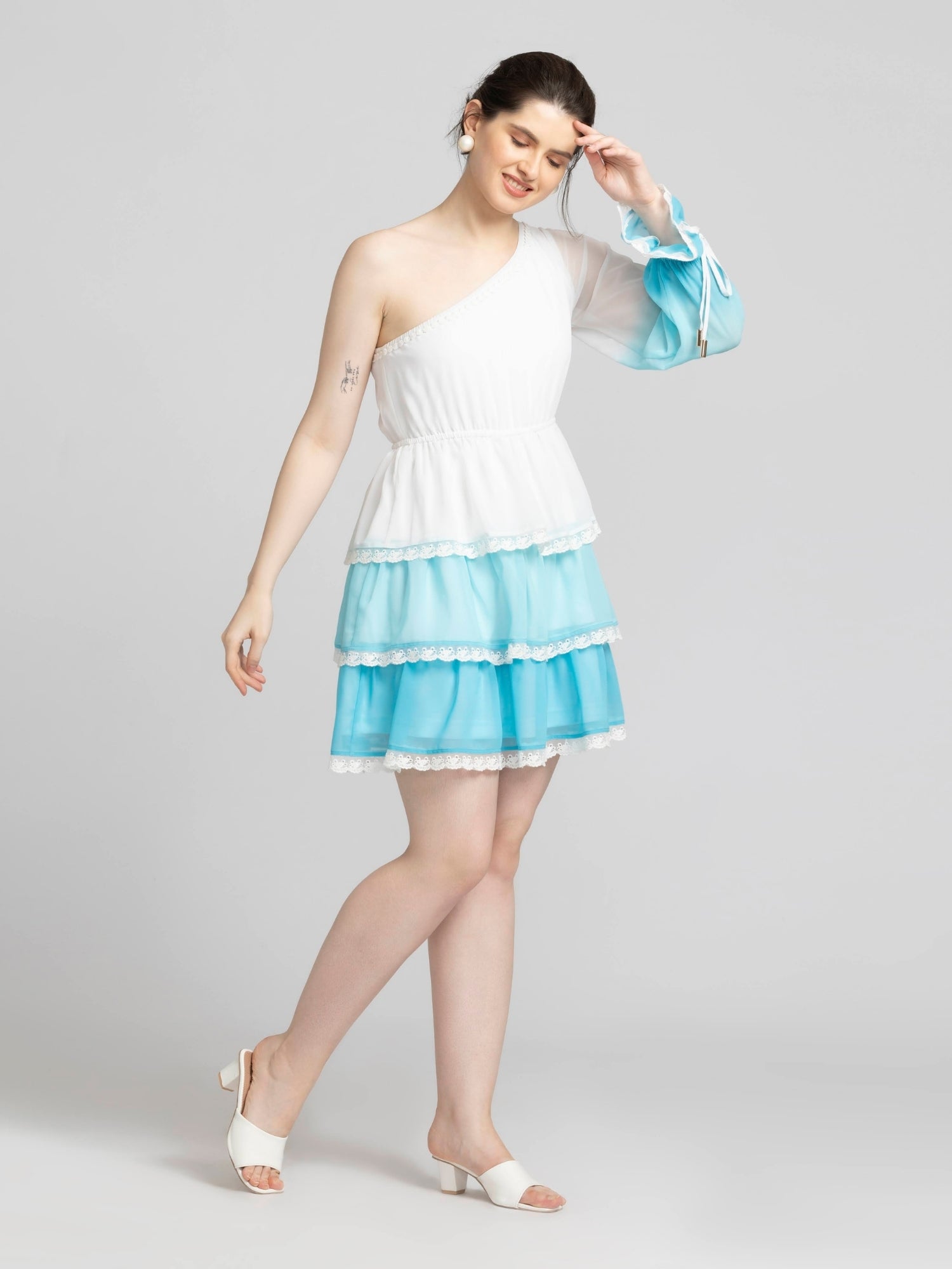 Whispering Blue Ombre Mini Dress