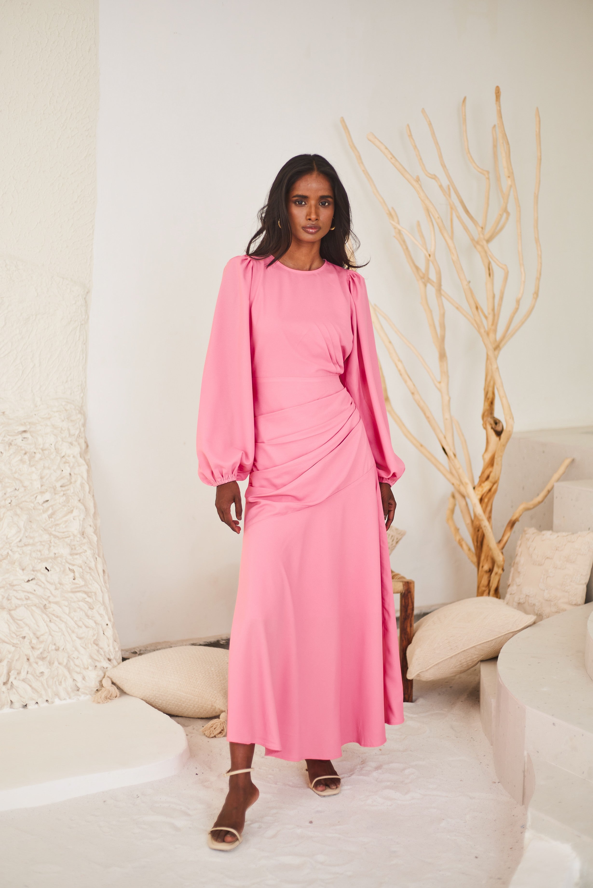 Modest Drape Midi dress