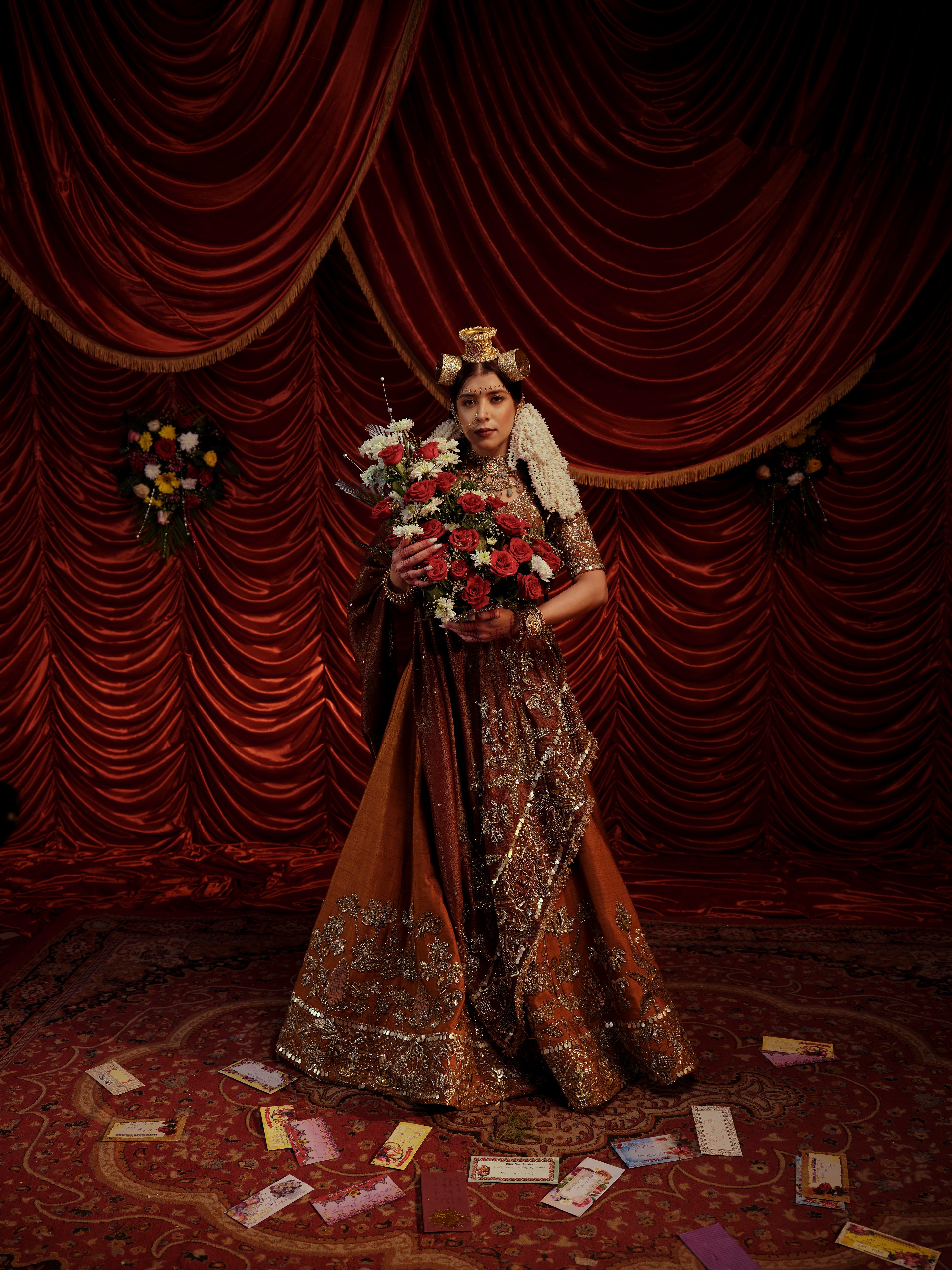 Tawny Brown 4 piece lehenga set