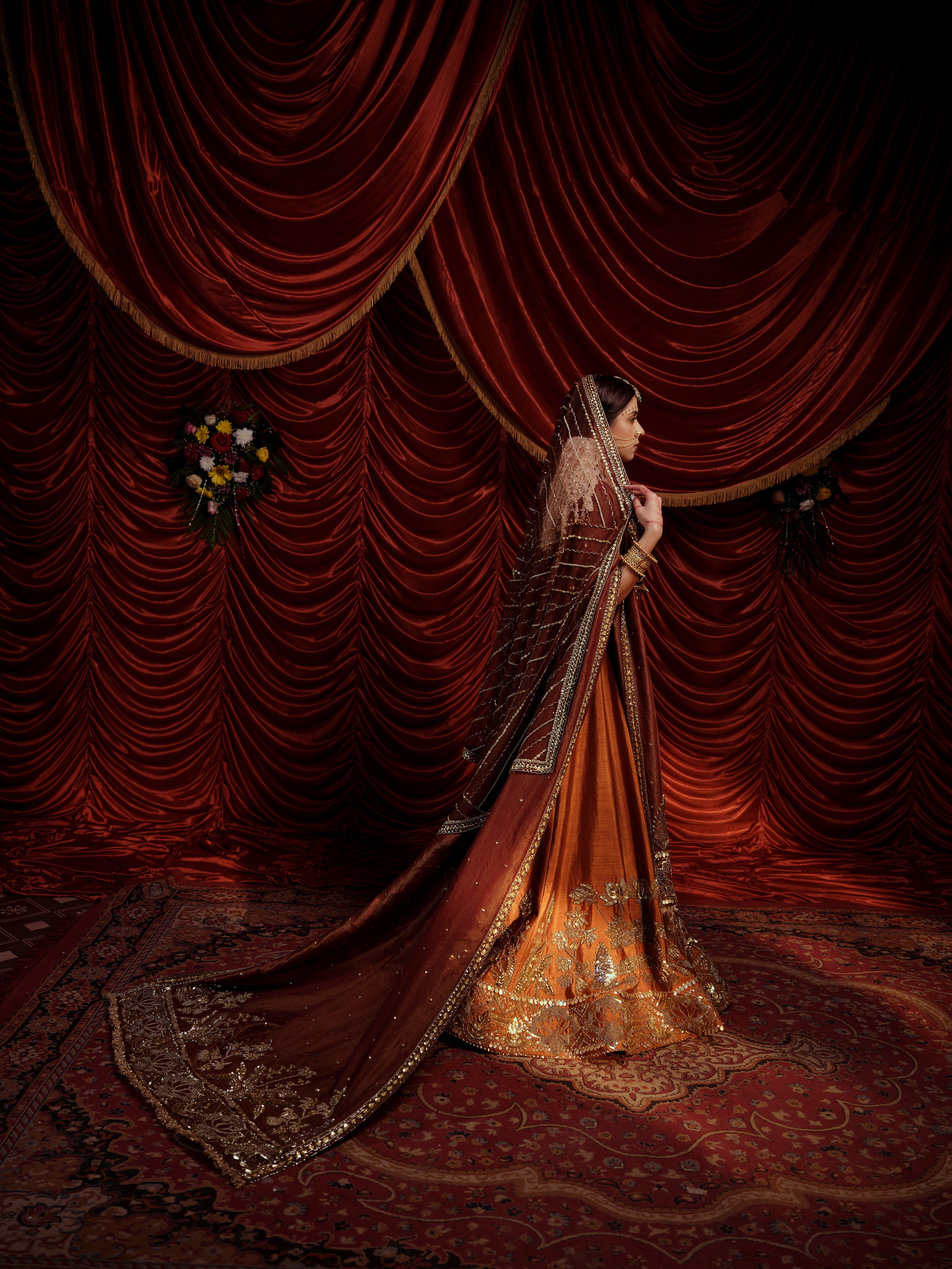 Tawny Brown 4 piece lehenga set