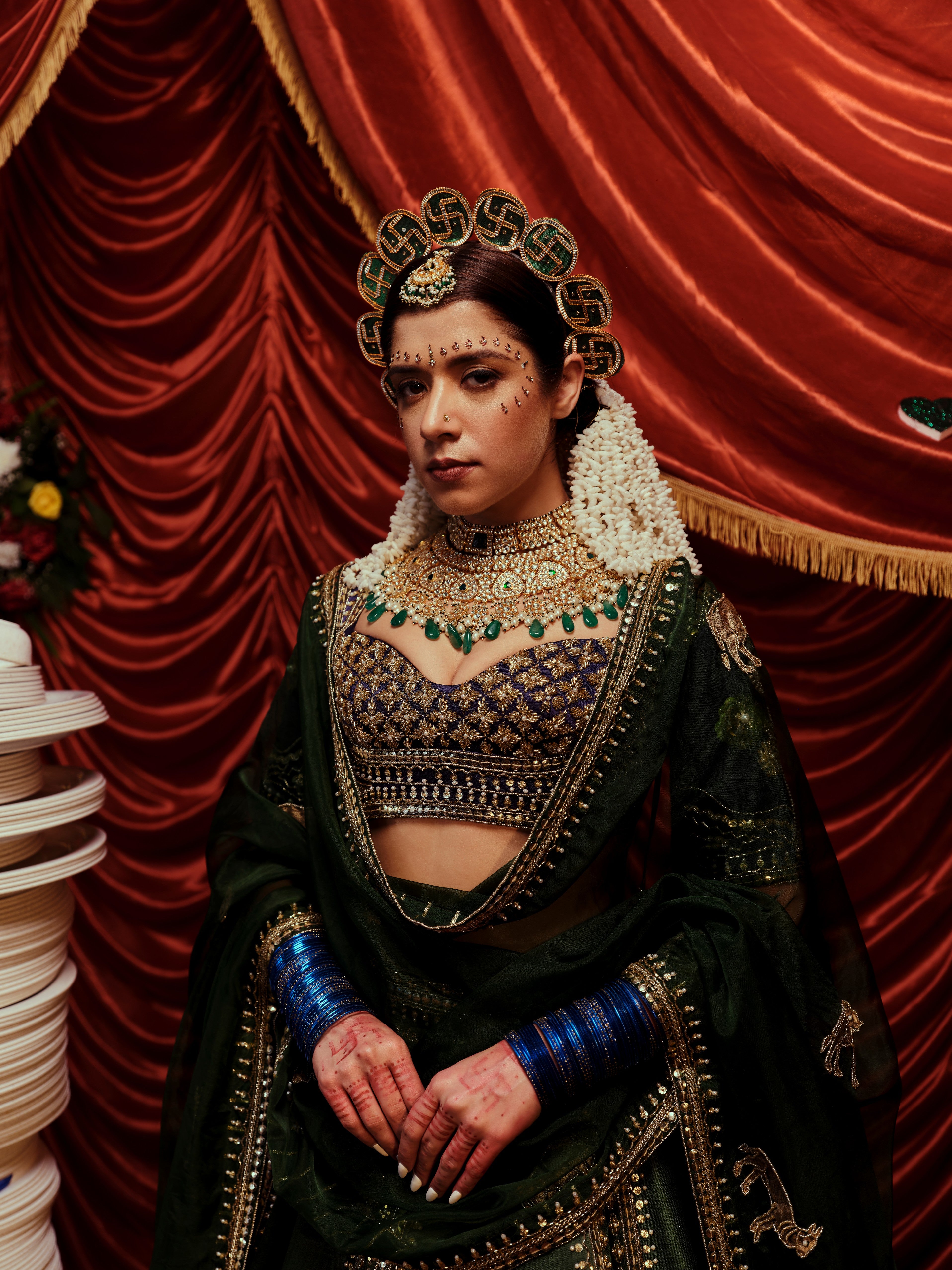 Seaweed green bridal lehenga set