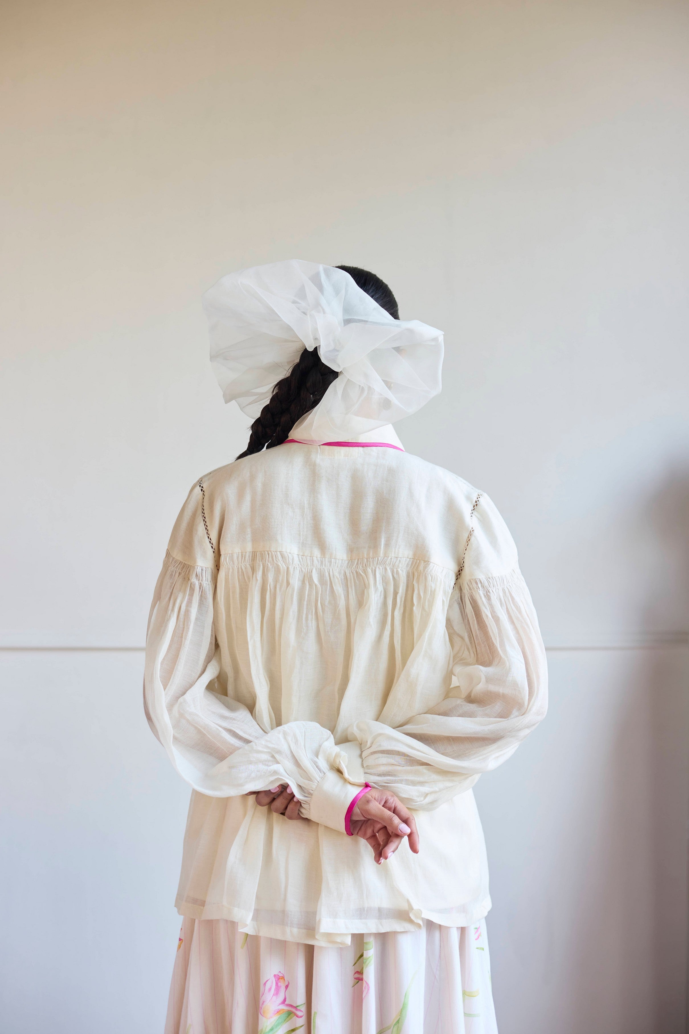 IVORY SMOCKING SHIRT