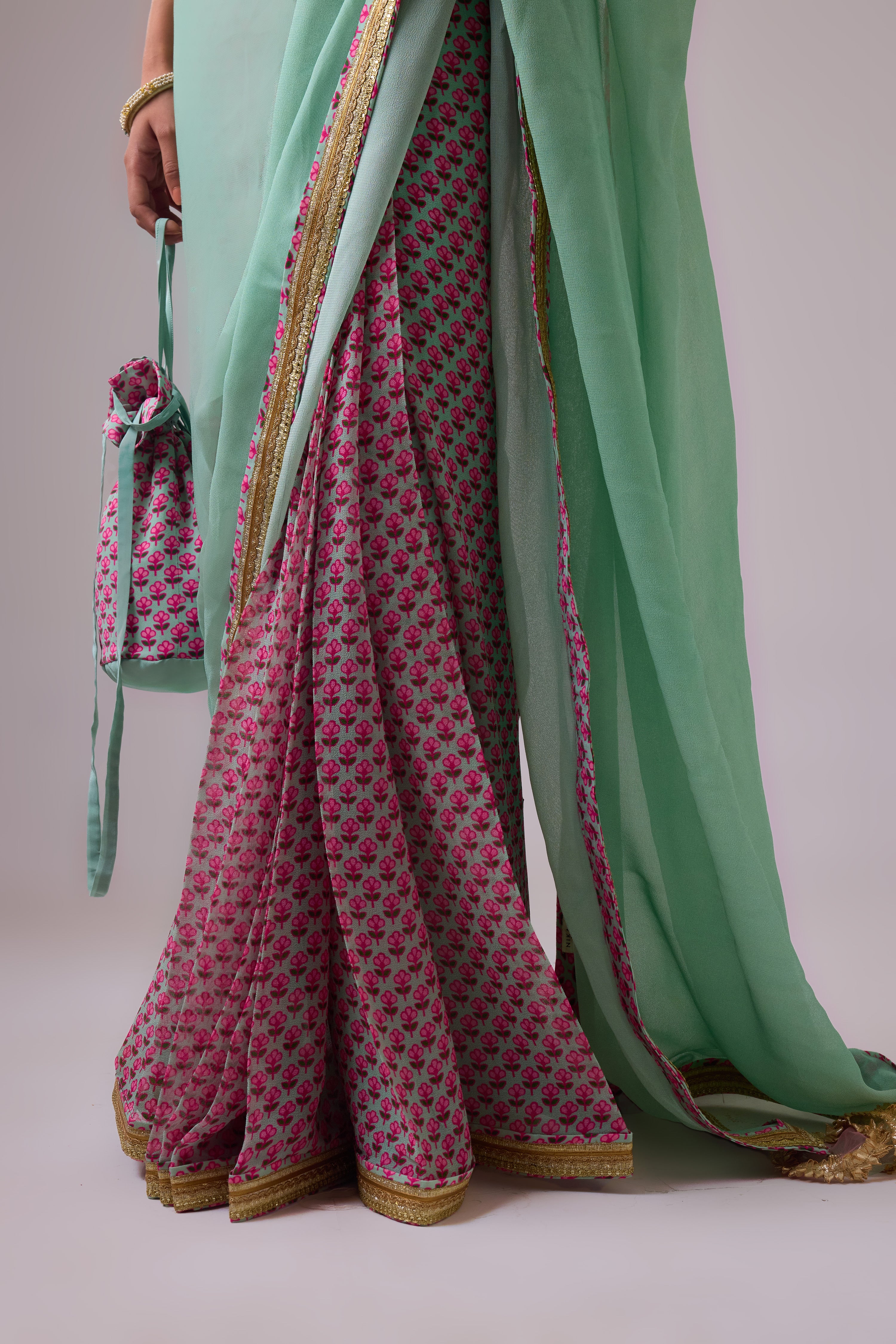 GEORGETTE SAREE WITH CREPE BLOUSE