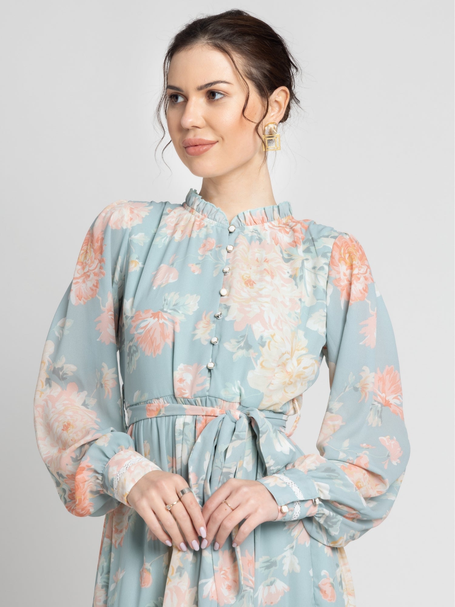 Frost Blue Knot Mini Dress