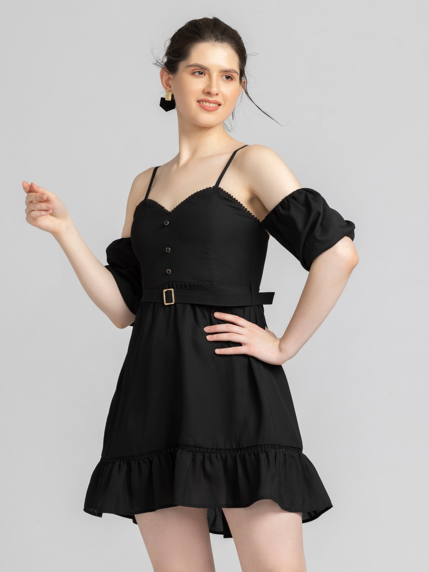 Midnight Black Chic Mini Dress