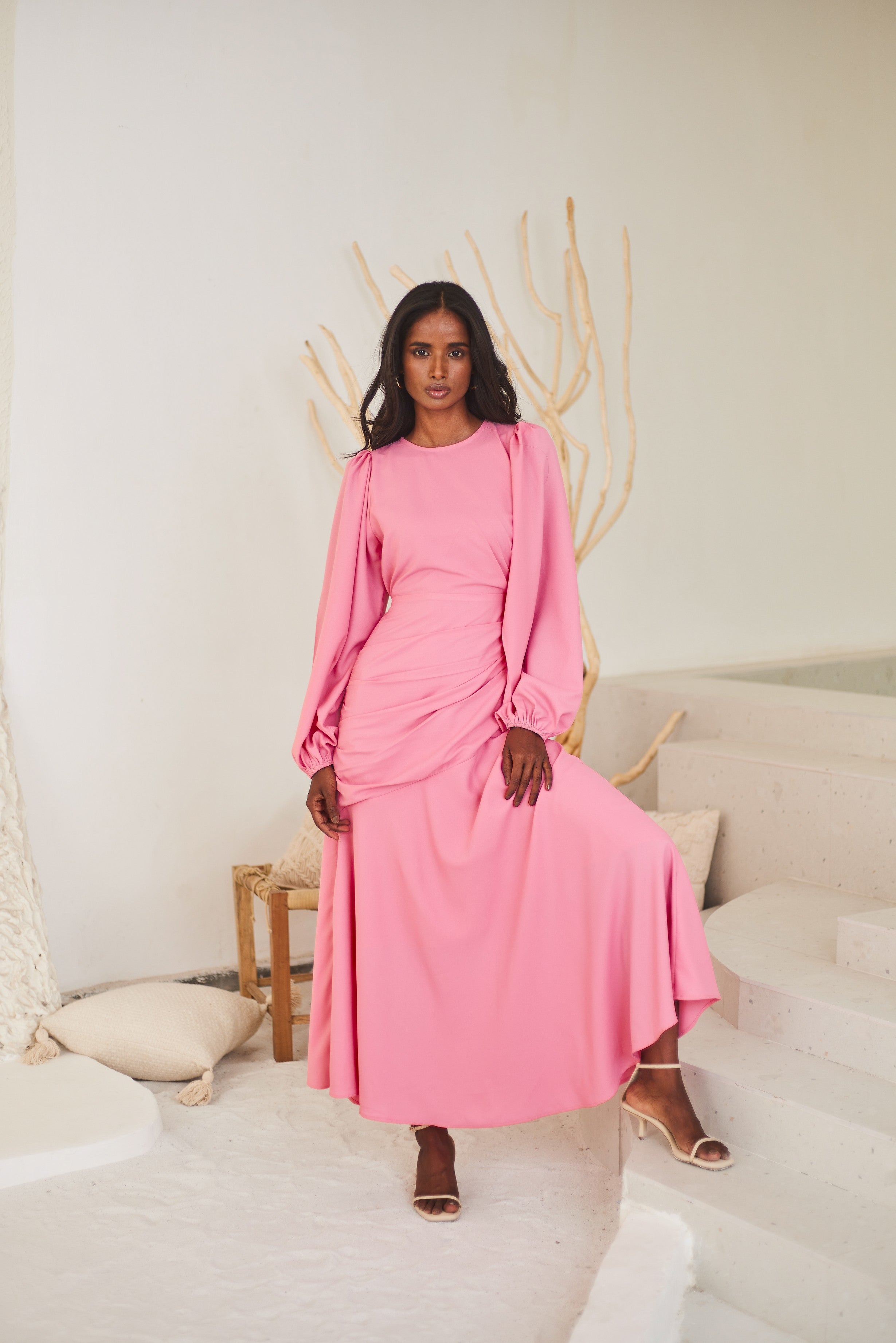 Modest Drape Midi dress