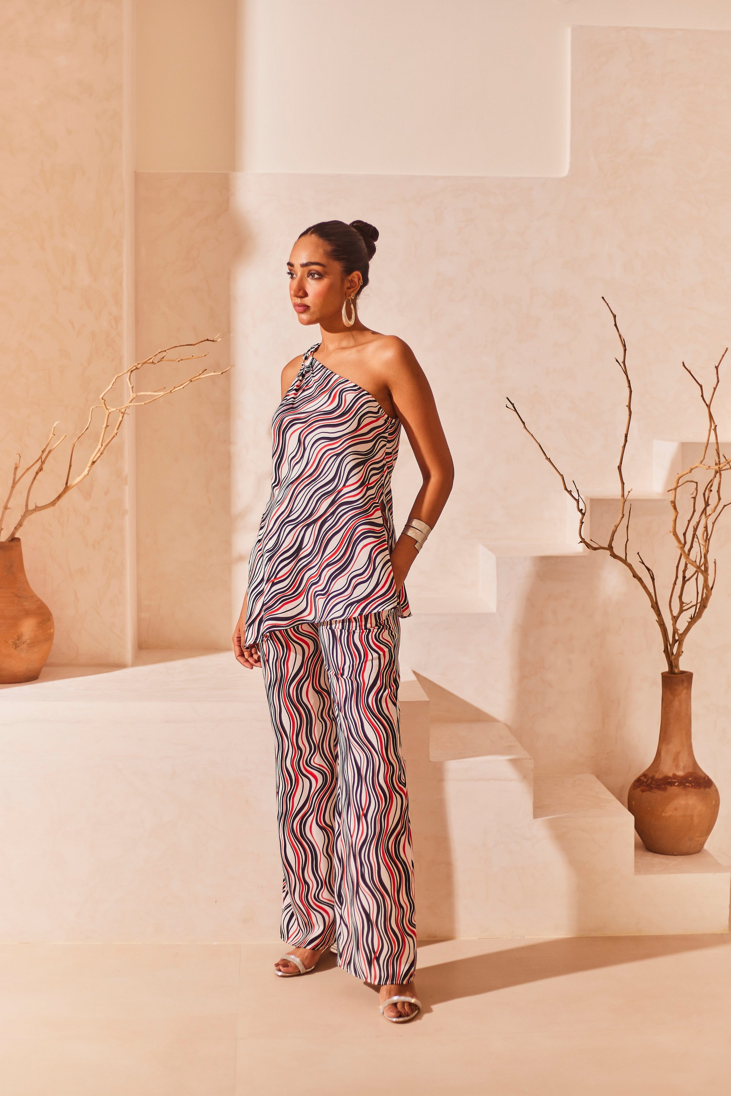 Printed Flared Pants with Pockets