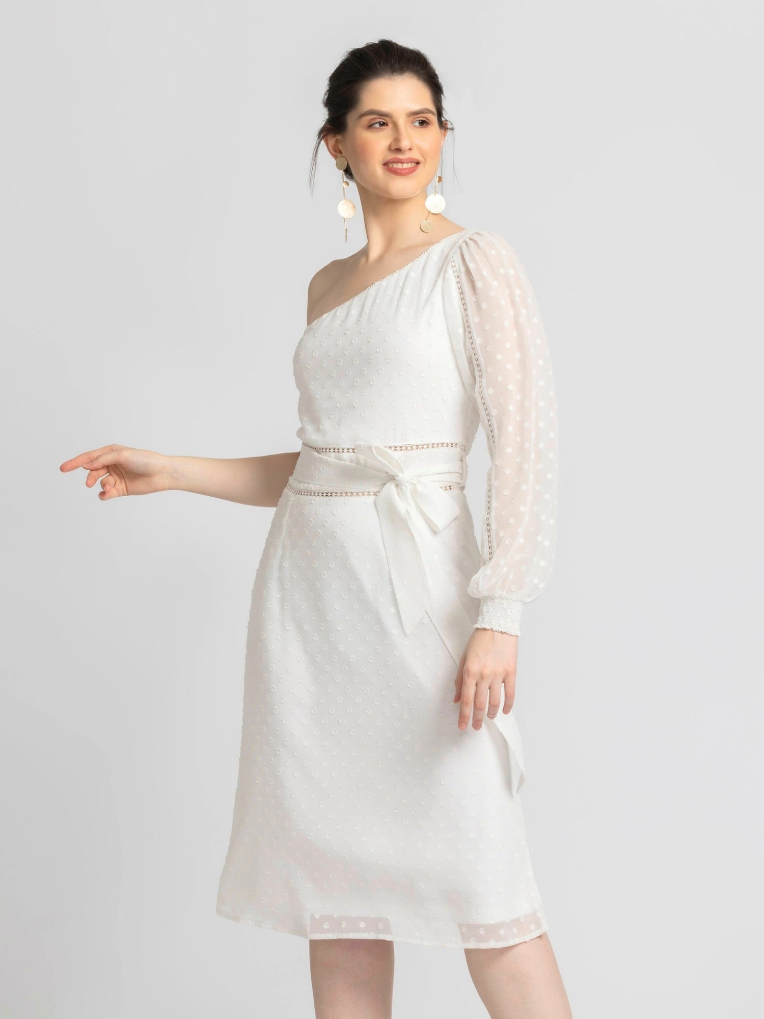 Snowflake White Midi dress