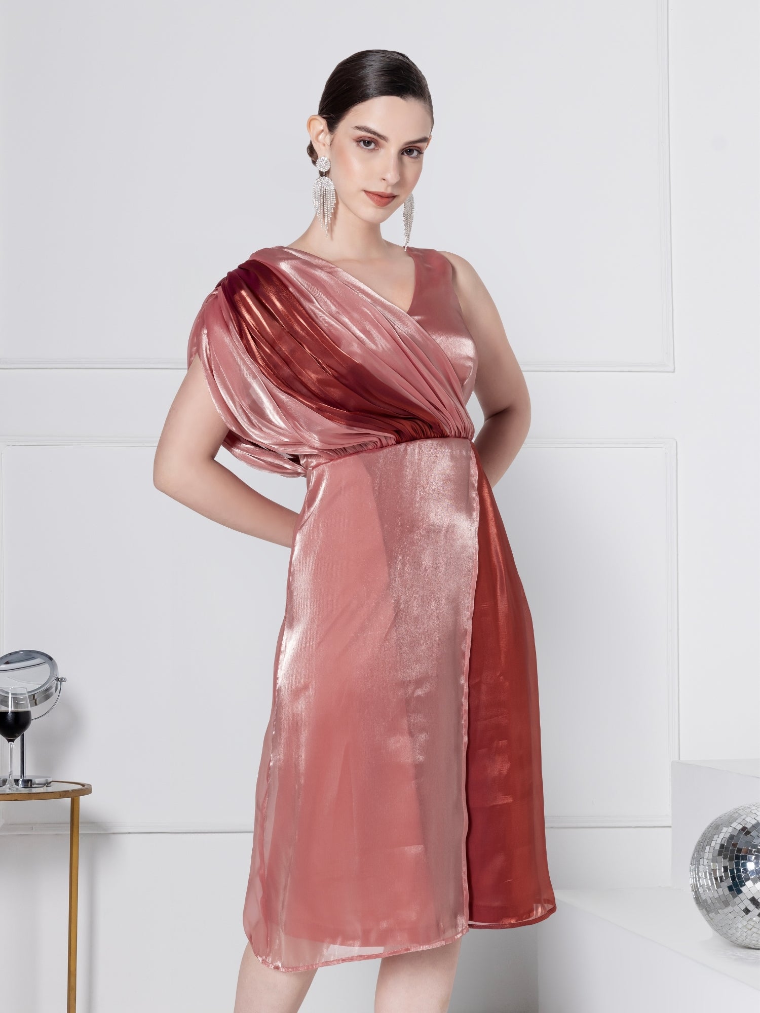Blush Soirée Midi Dress