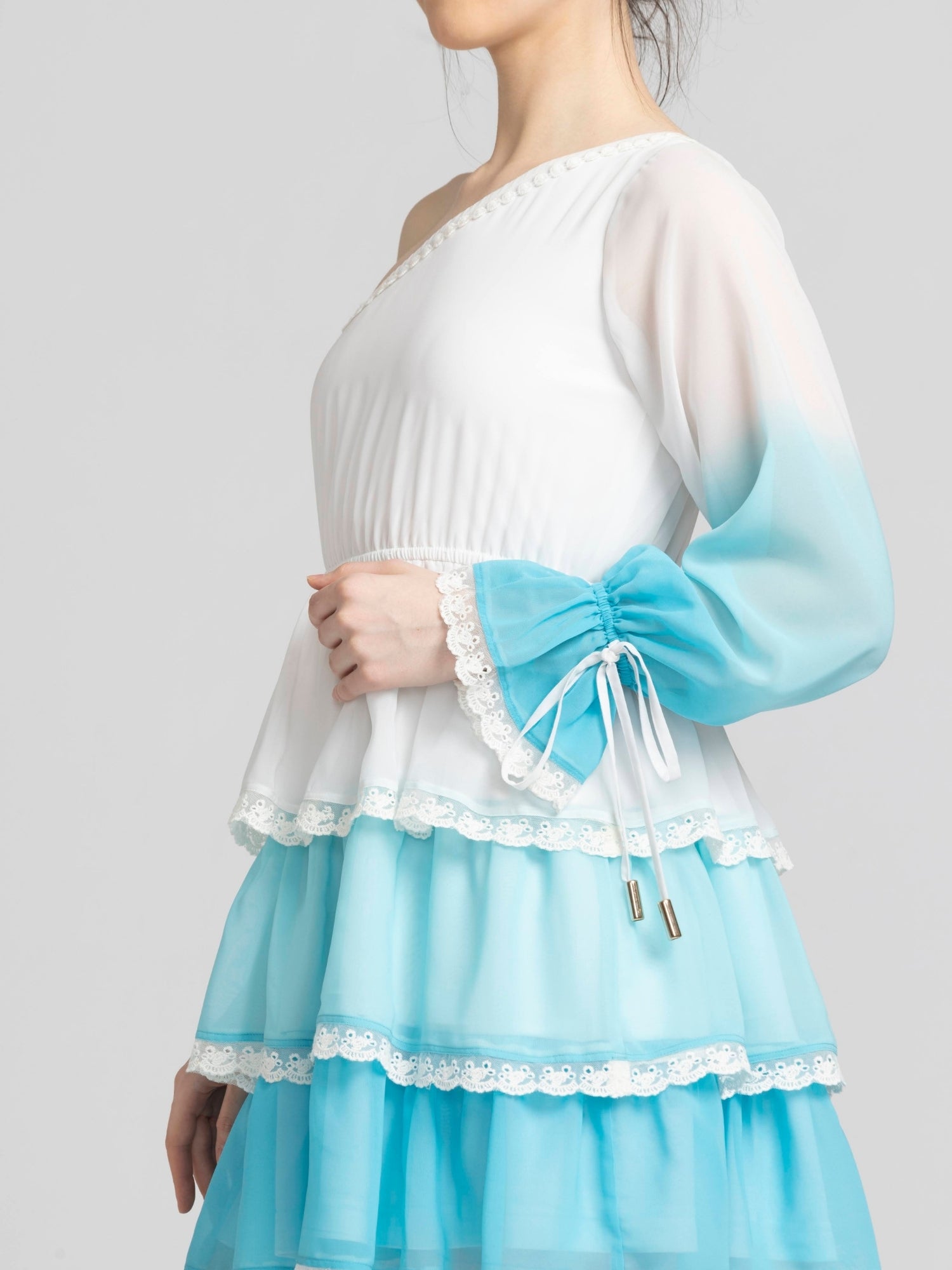 Whispering Blue Ombre Mini Dress
