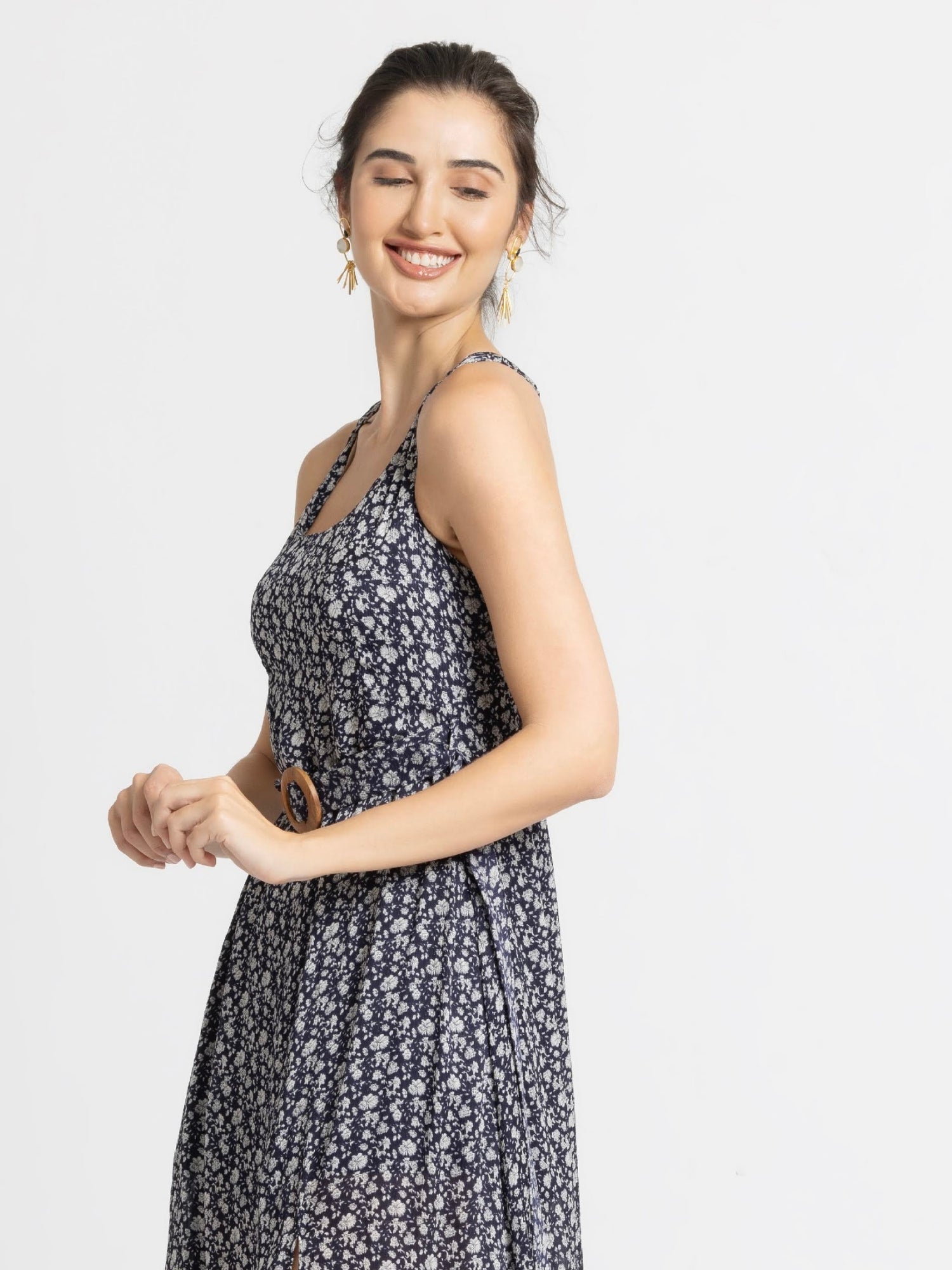 Blue Motif Maxi Dress