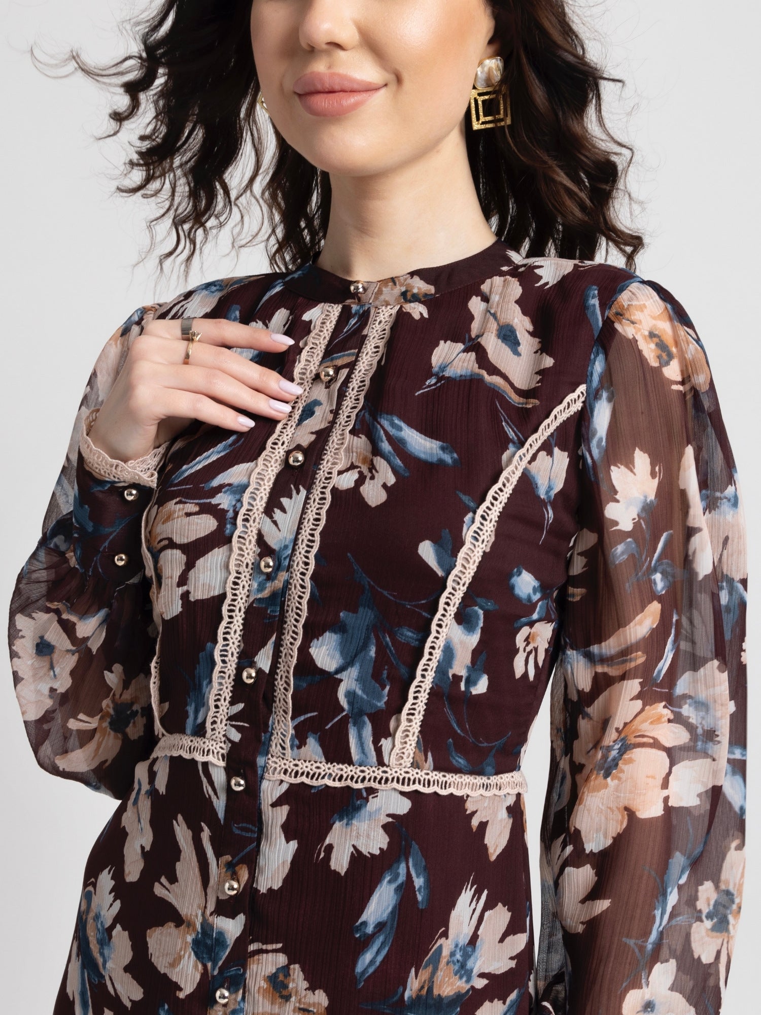 Russet Bloom Mini Dress