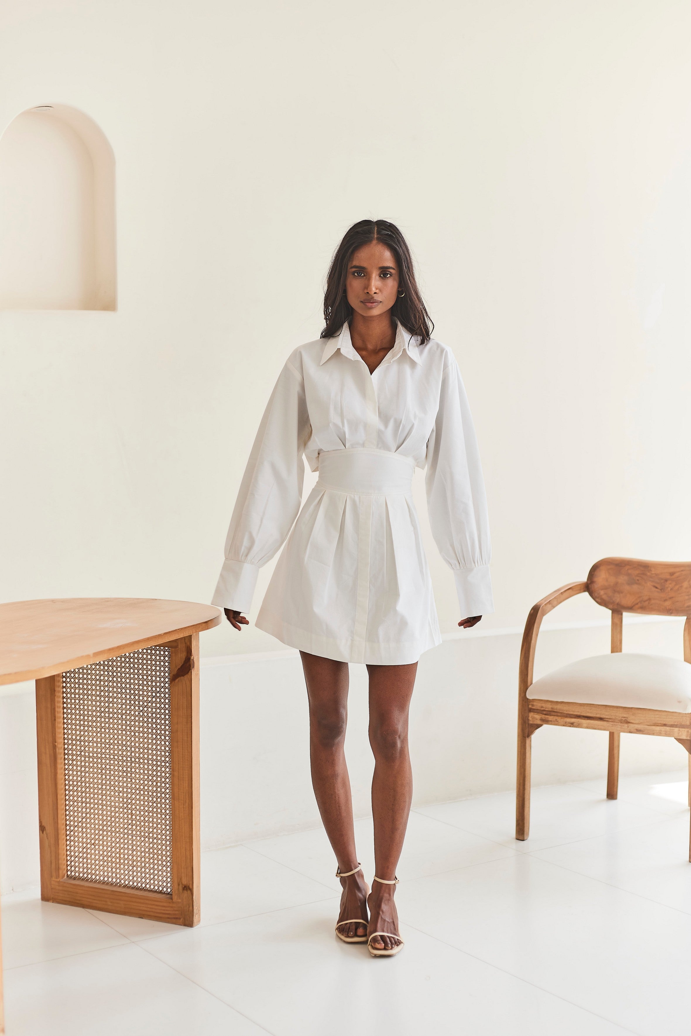 White Short Shirt Dress