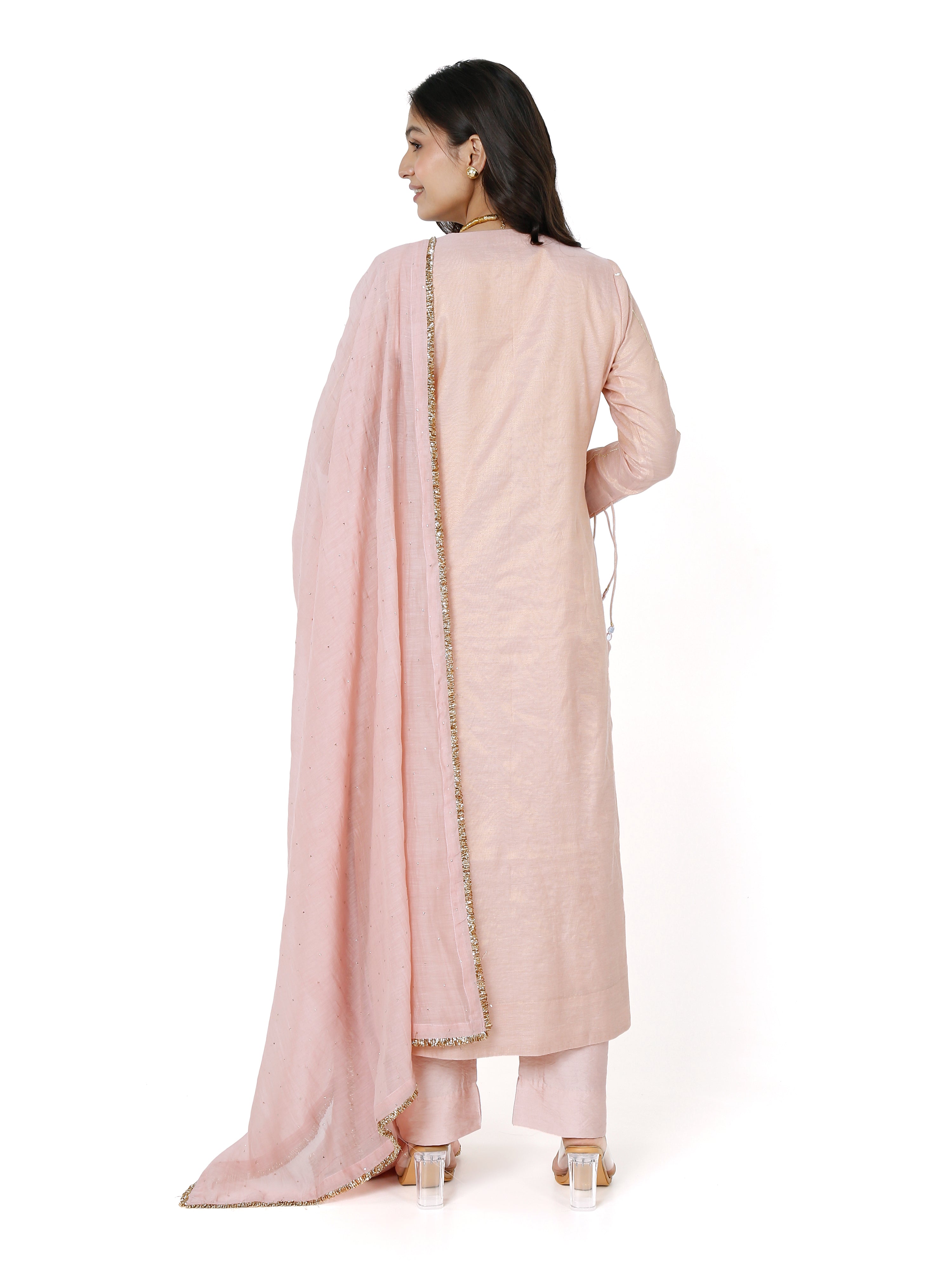 Pink Straight Kurta Set