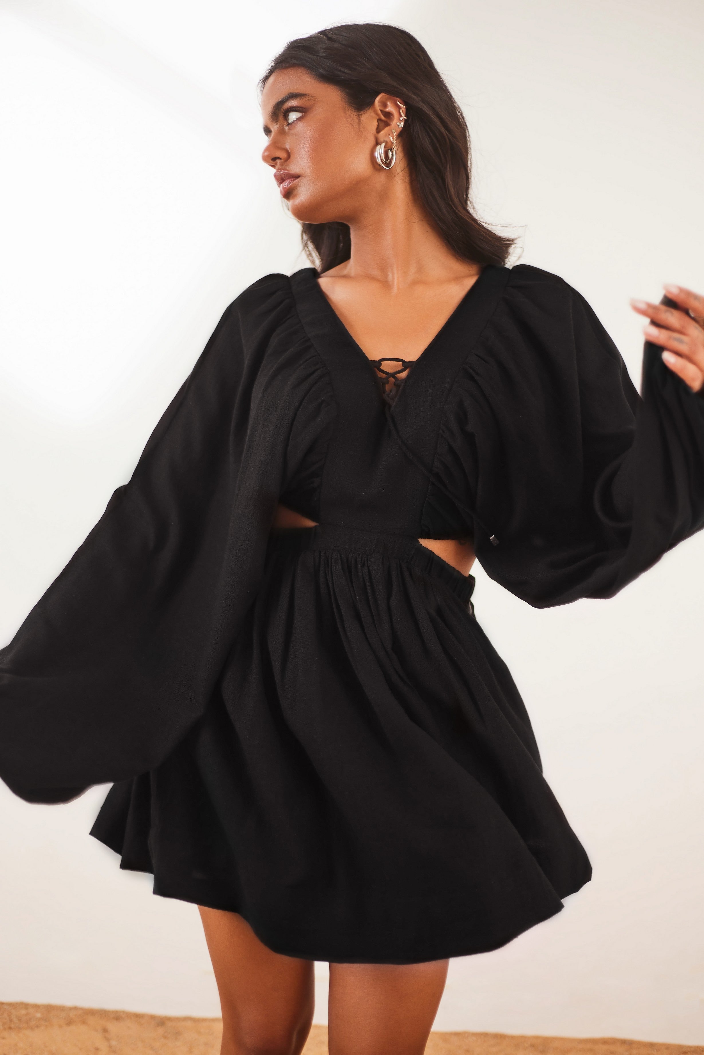 Black Oversized Short Dress