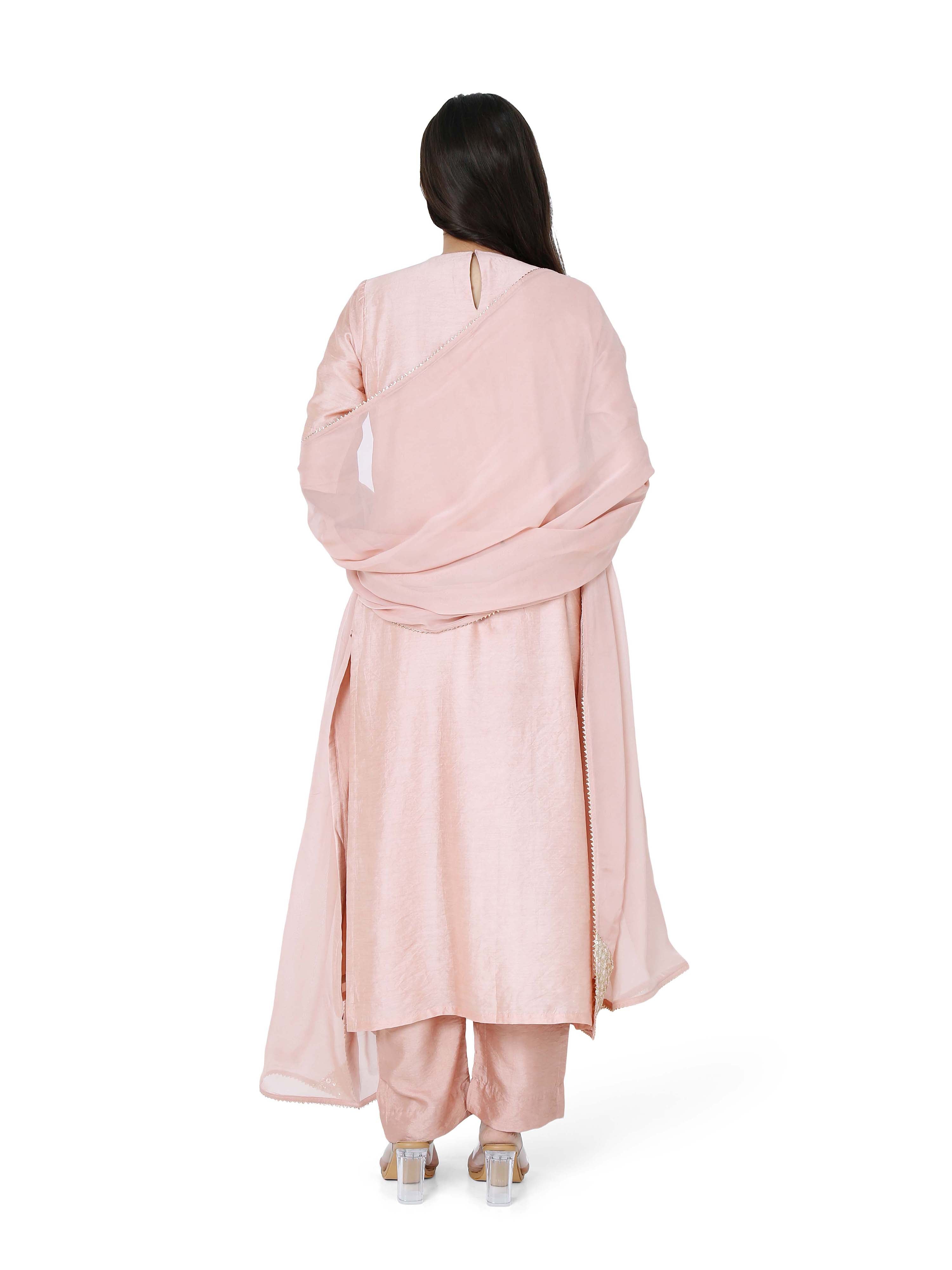 Pink Straight Kurta Set