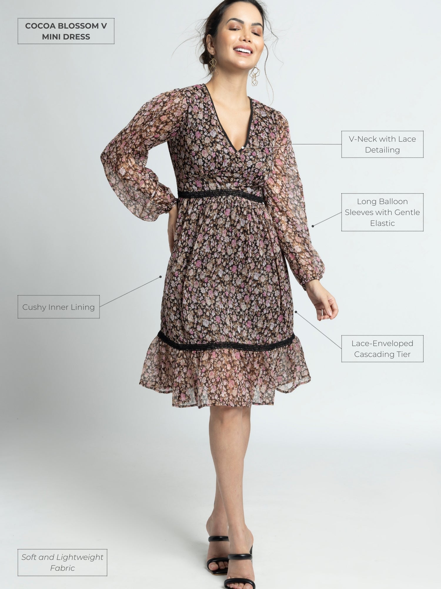 Cocoa Blossom V Mini Dress