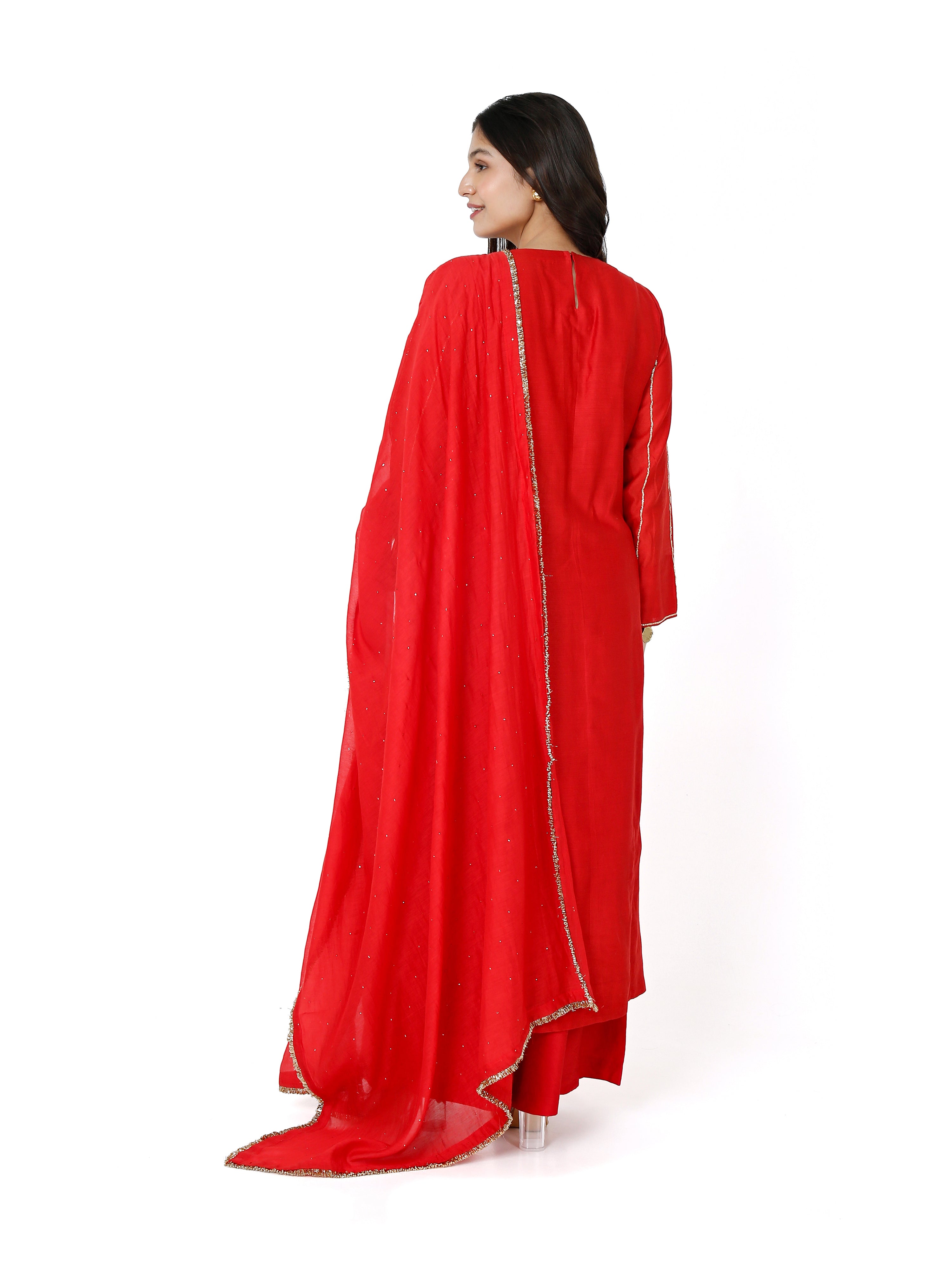 Red stright kurta