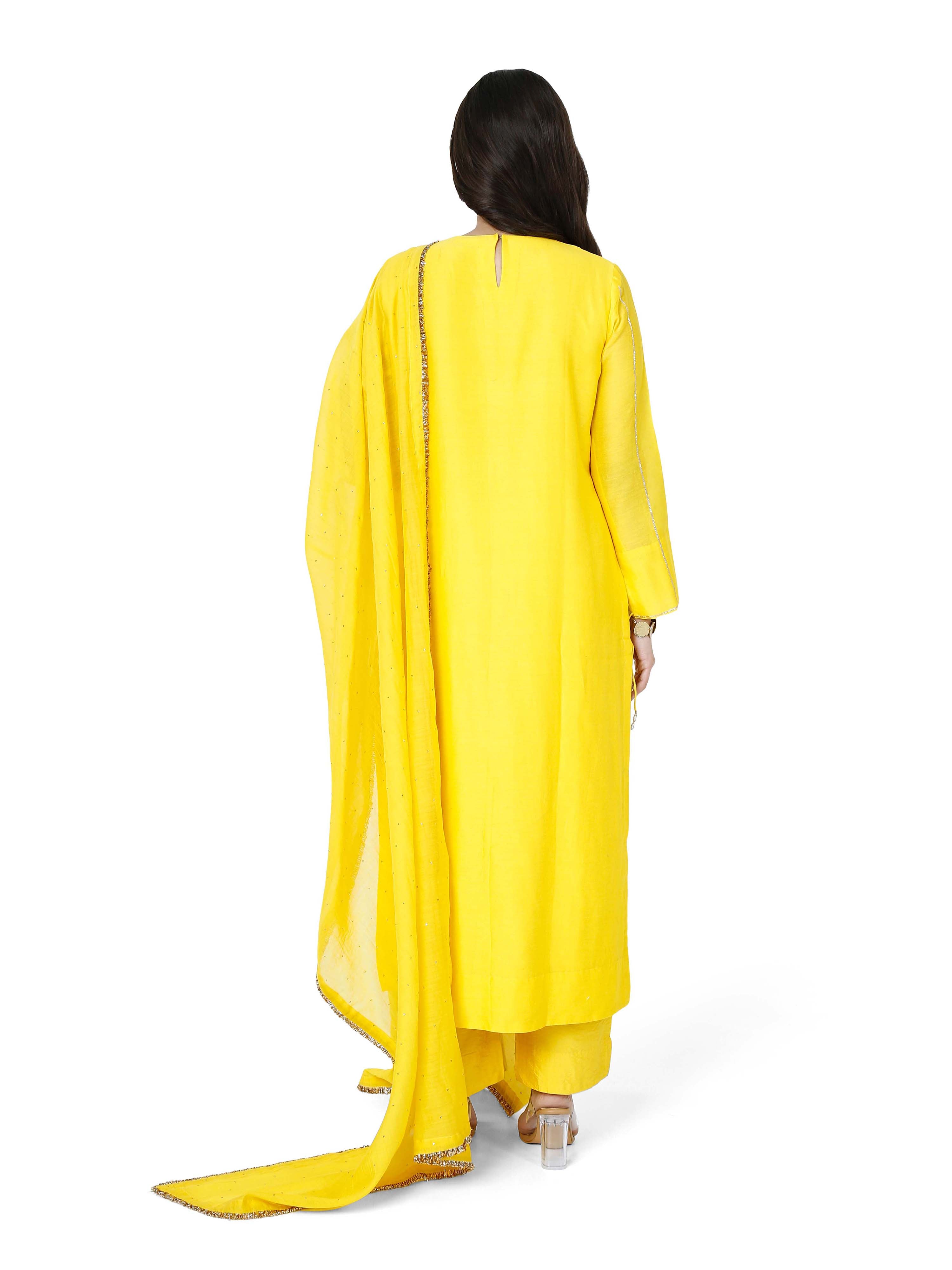Yellow stright kurta