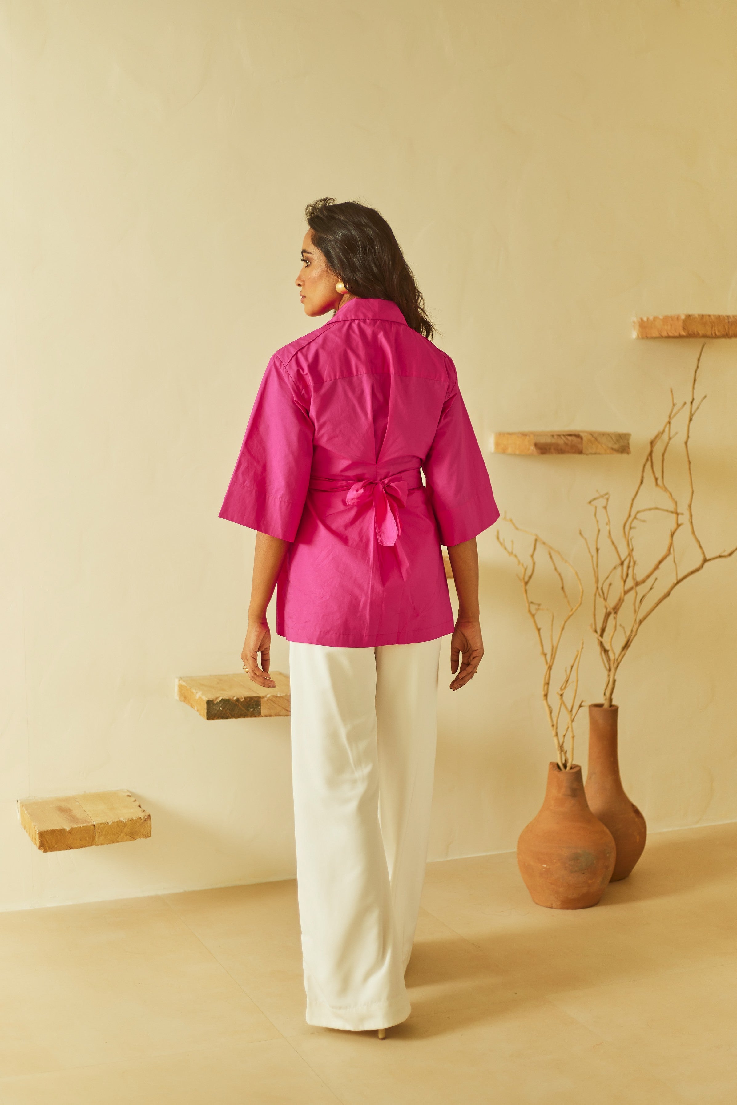 Pretty in Pink Wrap Shirt