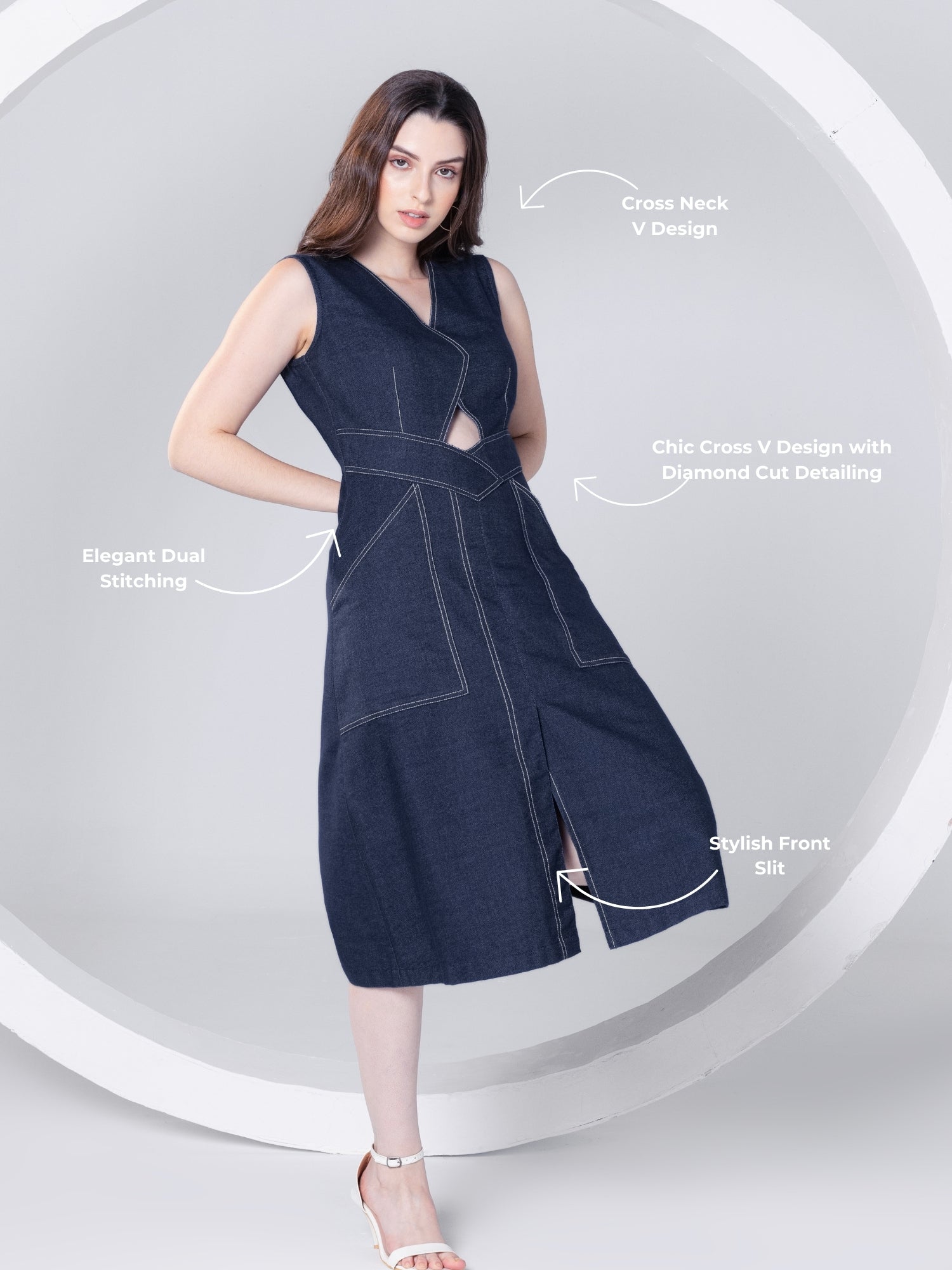 Denim Chic Midi Dress