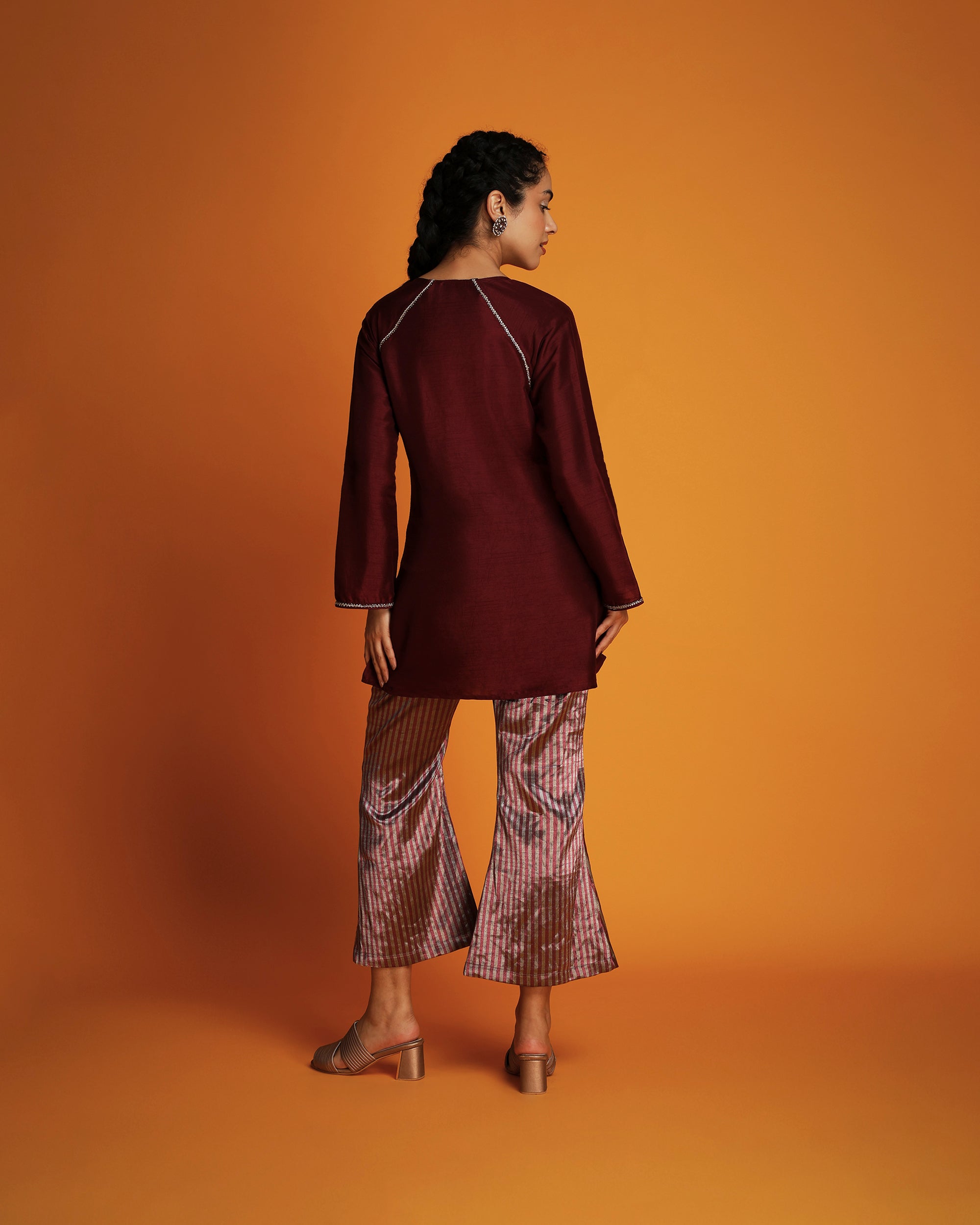 Maroon embroidered tunic