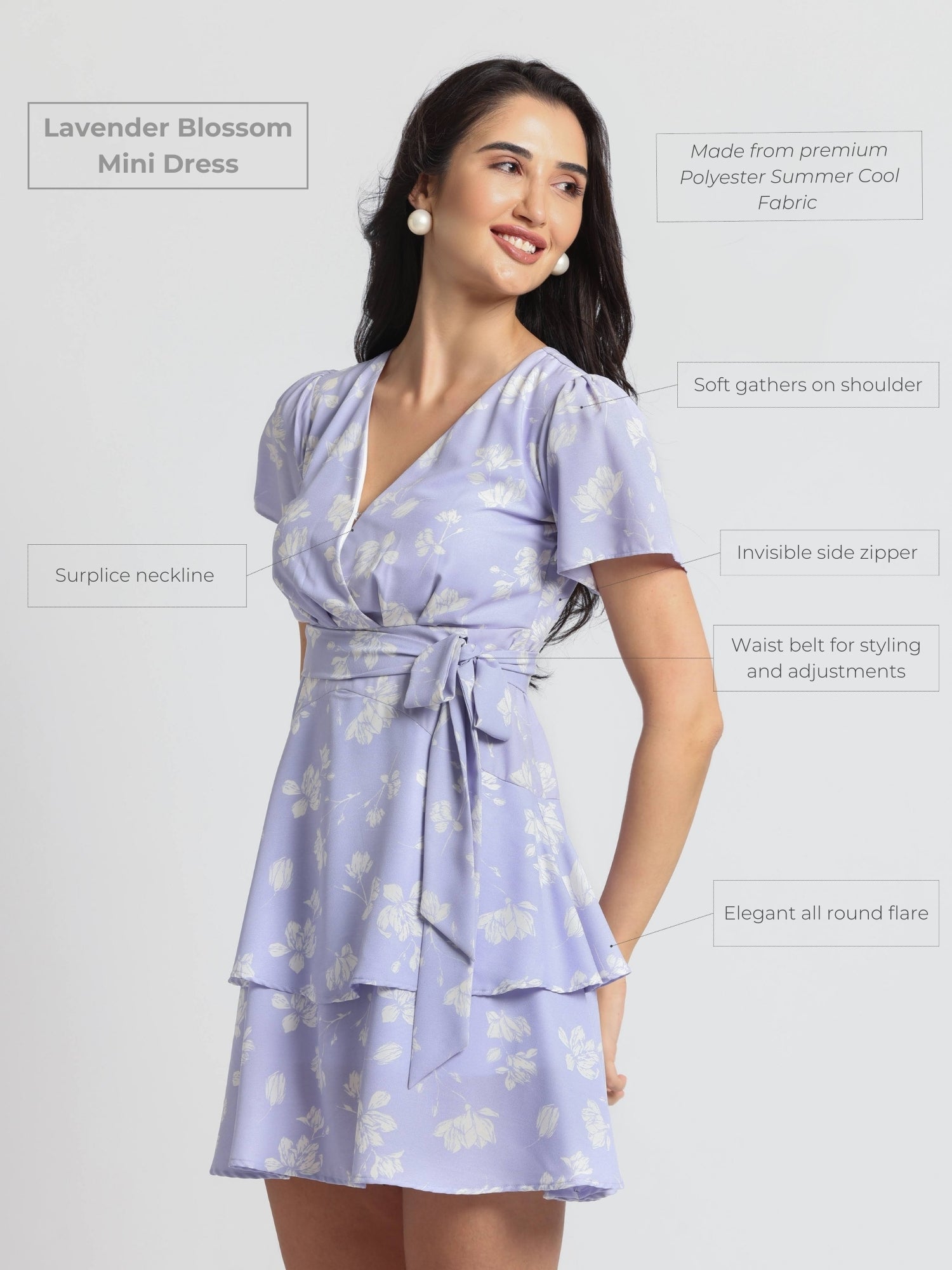 Lavender Blossom Mini Dress