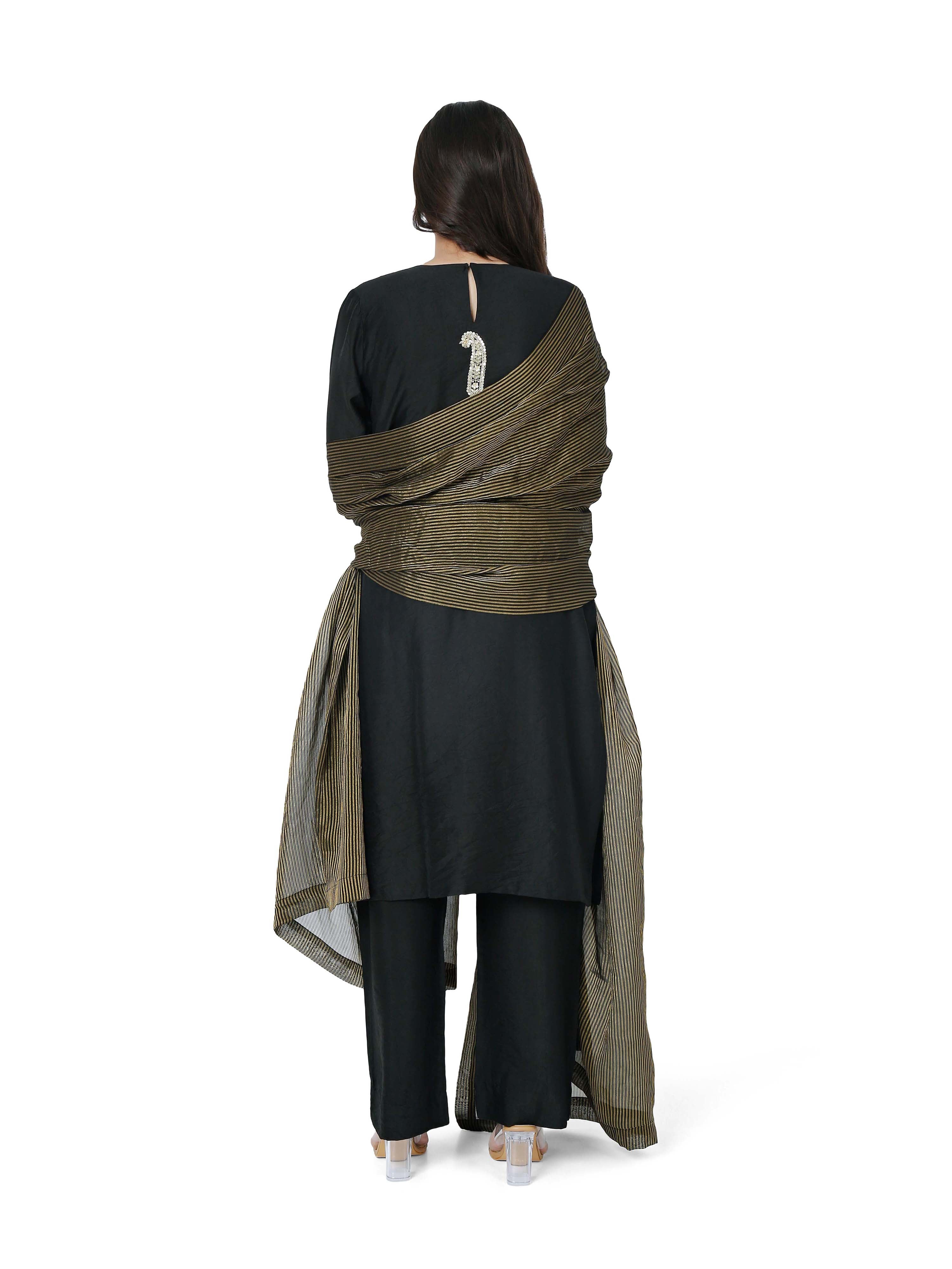 Black Straight Kurta Set