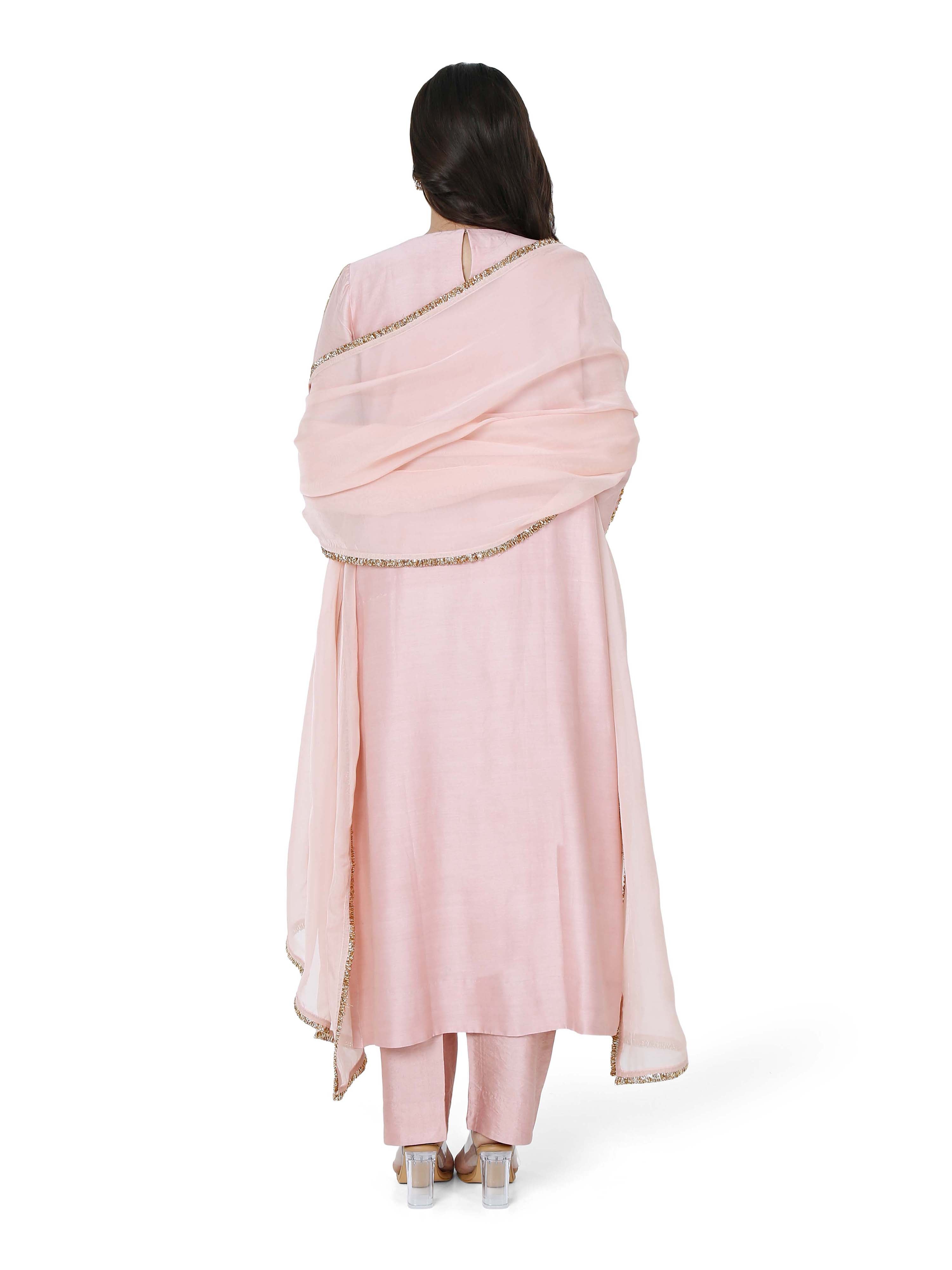 Pink stright kurta