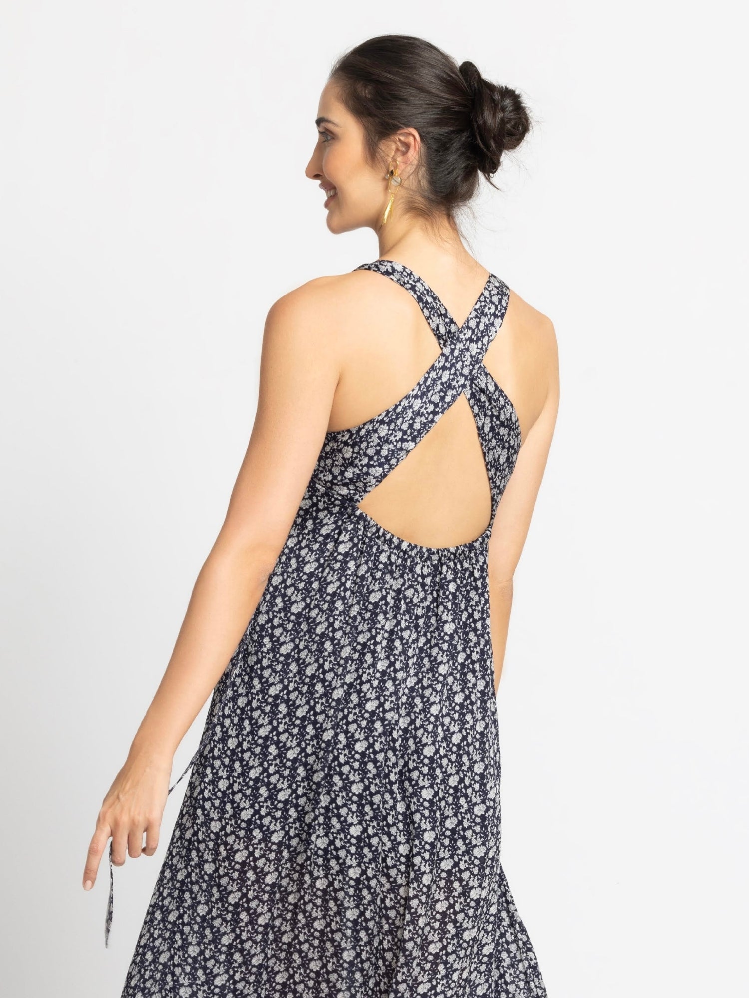 Blue Motif Maxi Dress