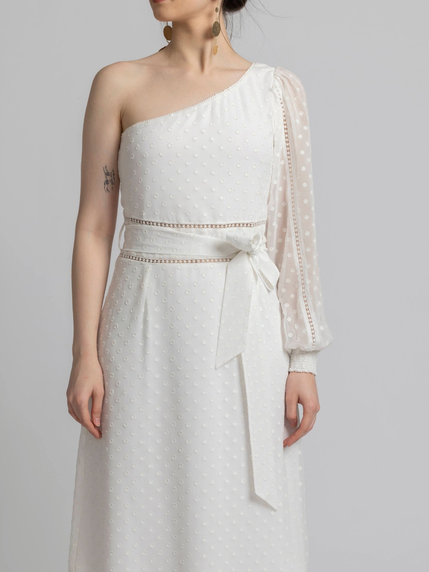 Snowflake White Midi dress